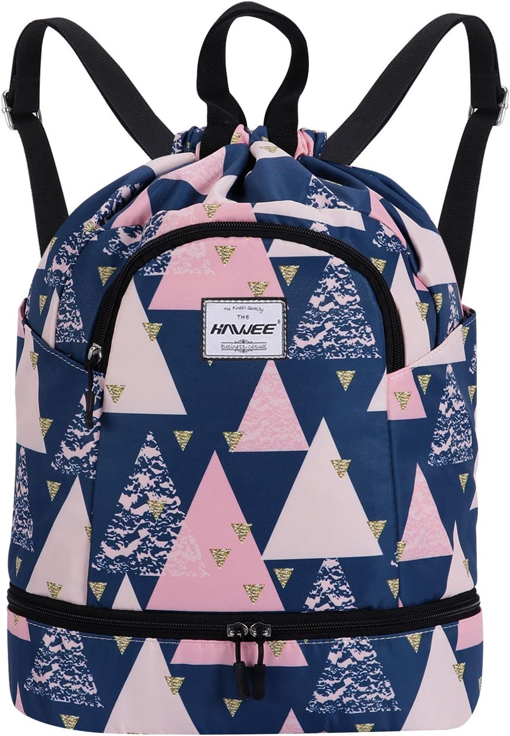 Dry Wet Drawstring Backpack with Shoe Compartment for Women Adjustable Gym Bag Dry Wet Drawstring Backpack with Shoe Compartment for Women Adjustable Gym Bag