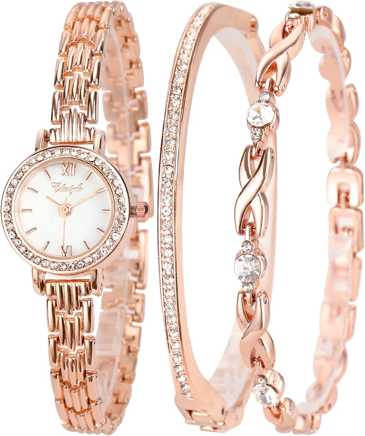 Clastyle Elegant Women’s Bracelet Watch Set with Stainless Steel Strap Watch Gift Clastyle Elegant Women’s Bracelet Watch Set with Stainless Steel Strap Watch Gift