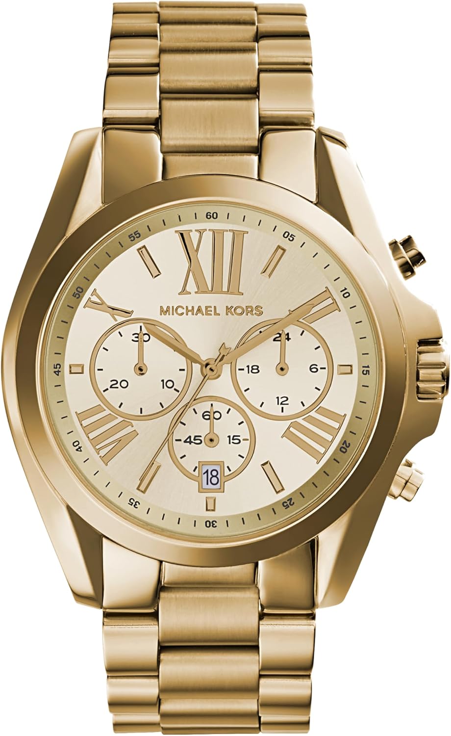 Michael Kors Bradshaw Women’s Watch, Stainless Steel Chronograph Watch for Women with Steel or Leather Band Michael Kors Bradshaw Women’s Watch, Stainless Steel Chronograph Watch for Women with Steel or Leather Band