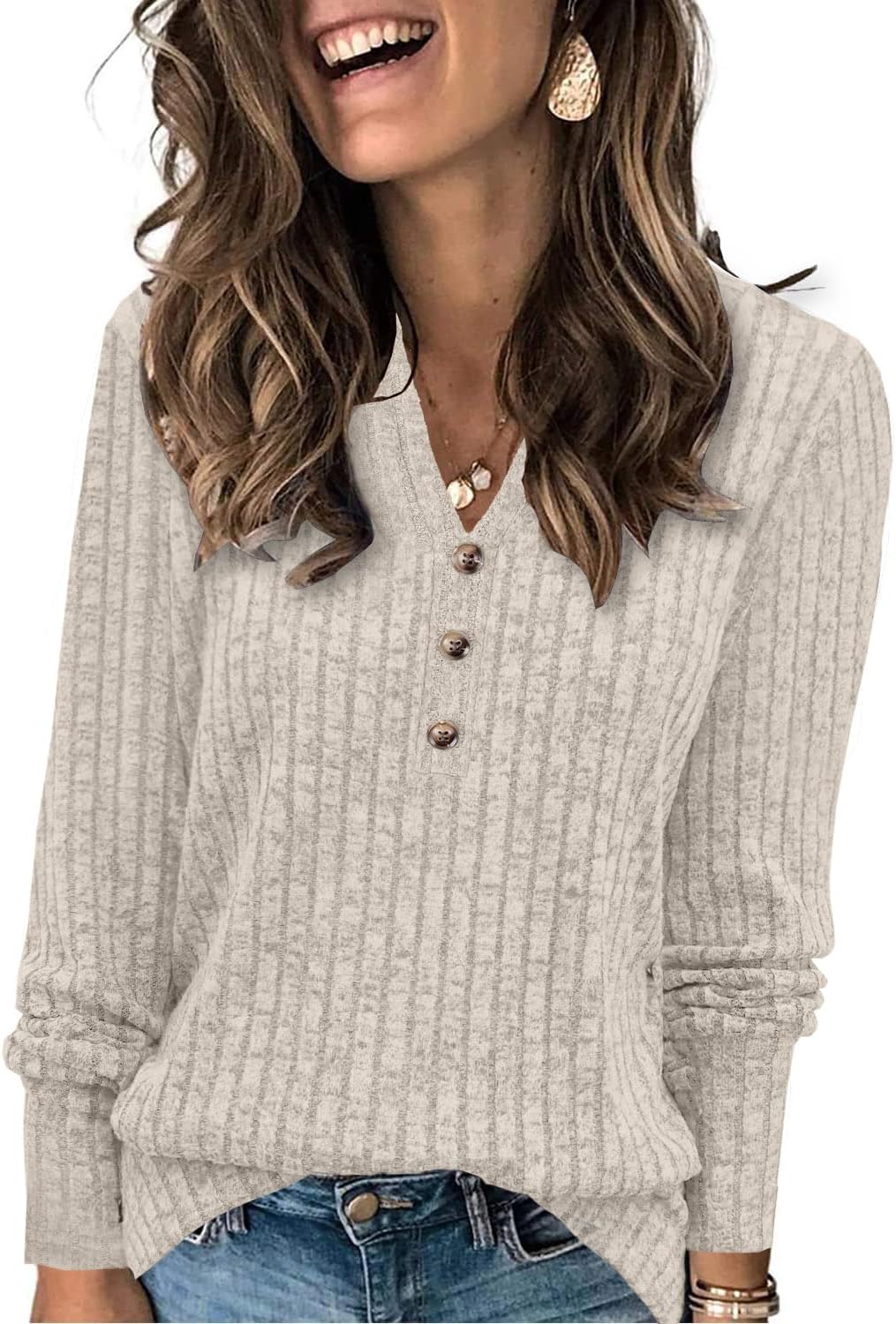 Sweaters for Women Fashion Long Sleeve Tops Pullover V Neck Casual Loose Sweatshirt Sweaters for Women Fashion Long Sleeve Tops Pullover V Neck Casual Loose Sweatshirt
