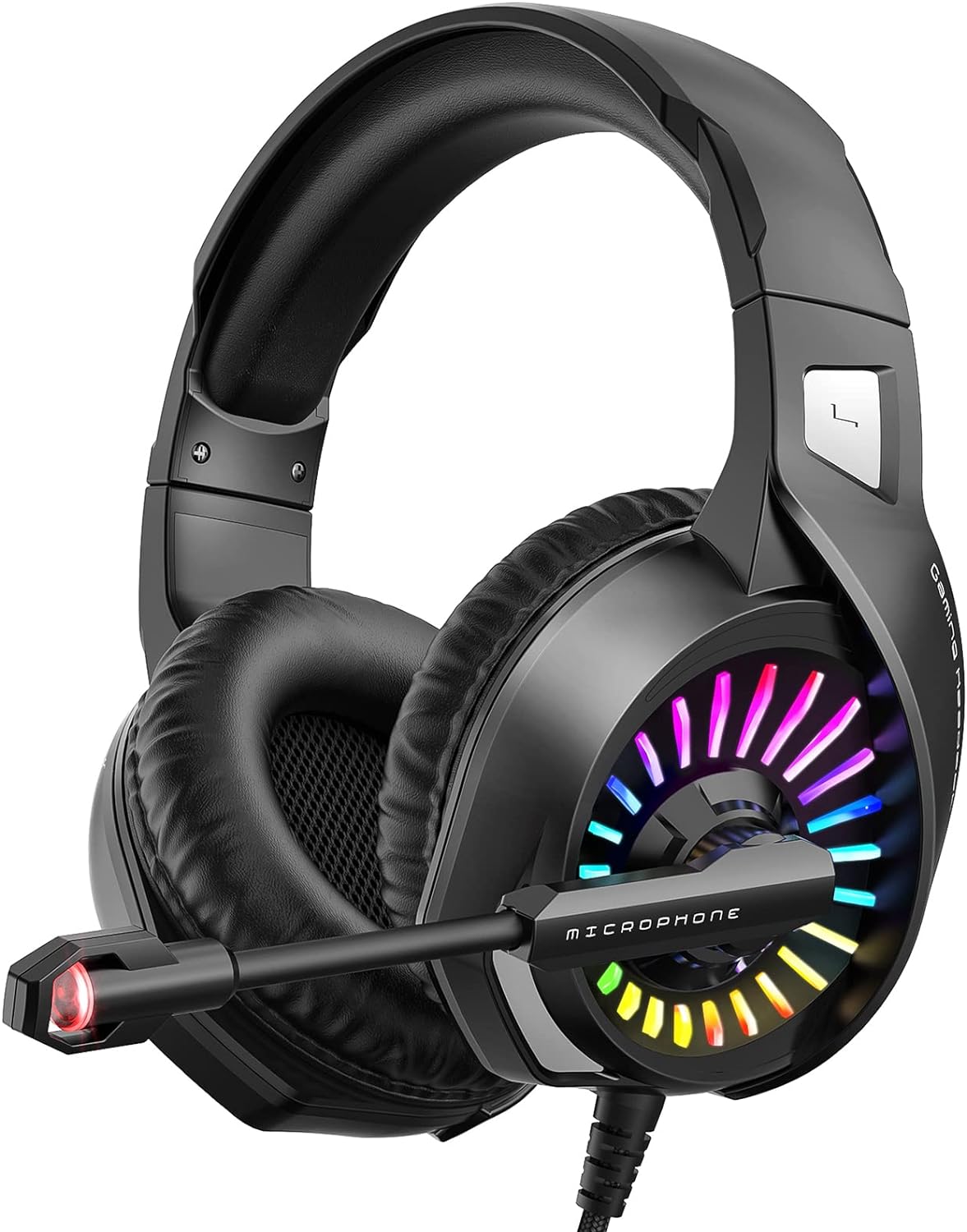 ZIUMIER Gaming Headset with Microphone, Compatible with PS4 PS5 Xbox One PC Laptop, Over-Ear Headphones with LED RGB Light, Noise Canceling Mic, 7.1 Stereo Surround Sound ZIUMIER Gaming Headset with Microphone, Compatible with PS4 PS5 Xbox One PC Laptop, Over-Ear Headphones with LED RGB Light, Noise Canceling Mic, 7.1 Stereo Surround Sound