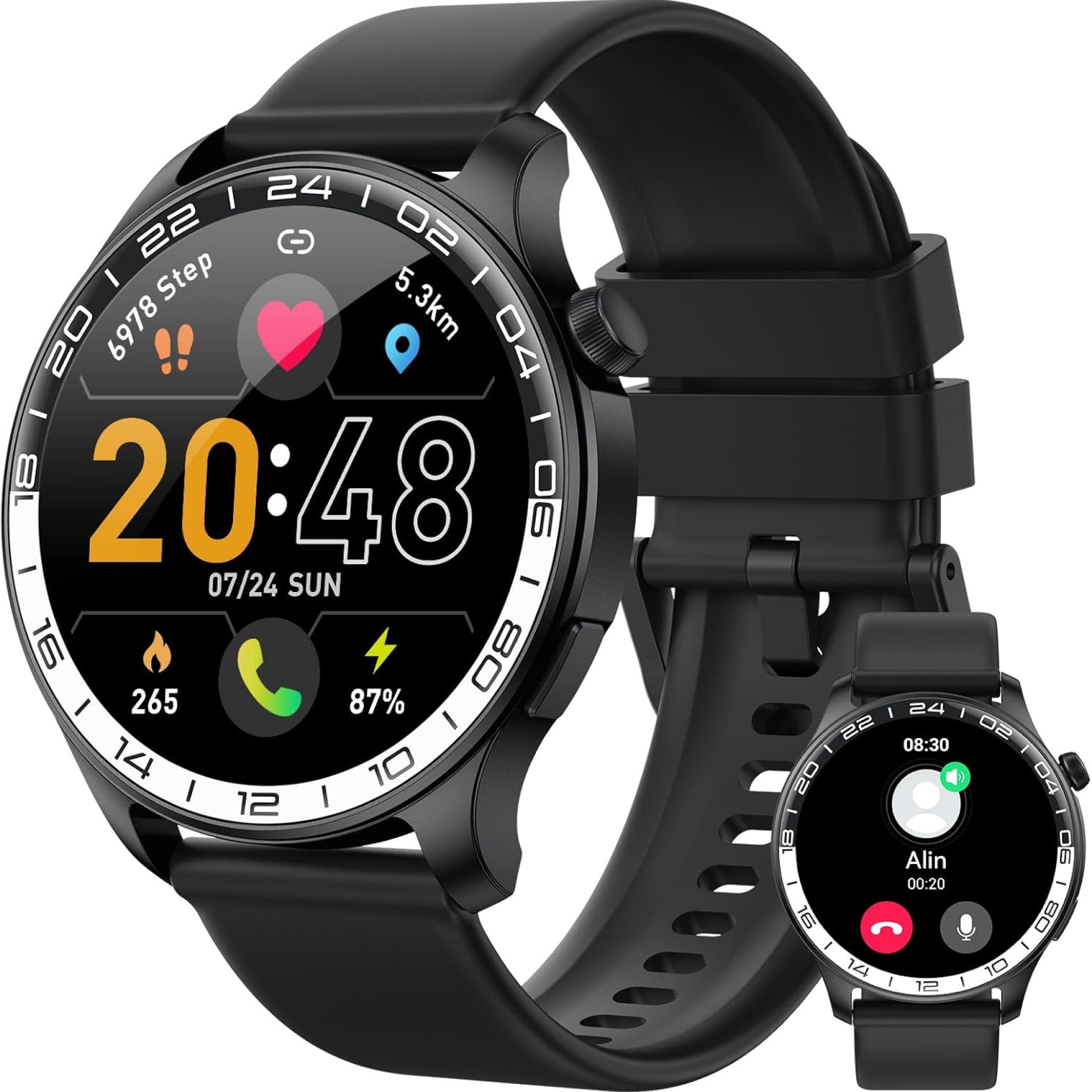 Smart Watch, 40mm AMOLED Touchscreen Smartwatch for Men Women (Answer/Make Call), Fitness Tracker with 110+ Sport Modes, IP68 Waterproof/Spo2/Pedometer/Sleep Monitor, Activity Tracker for Android iOS Smart Watch, 40mm AMOLED Touchscreen Smartwatch for Men Women (Answer/Make Call), Fitness Tracker with 110+ Sport Modes, IP68 Waterproof/Spo2/Pedometer/Sleep Monitor, Activity Tracker for Android iOS