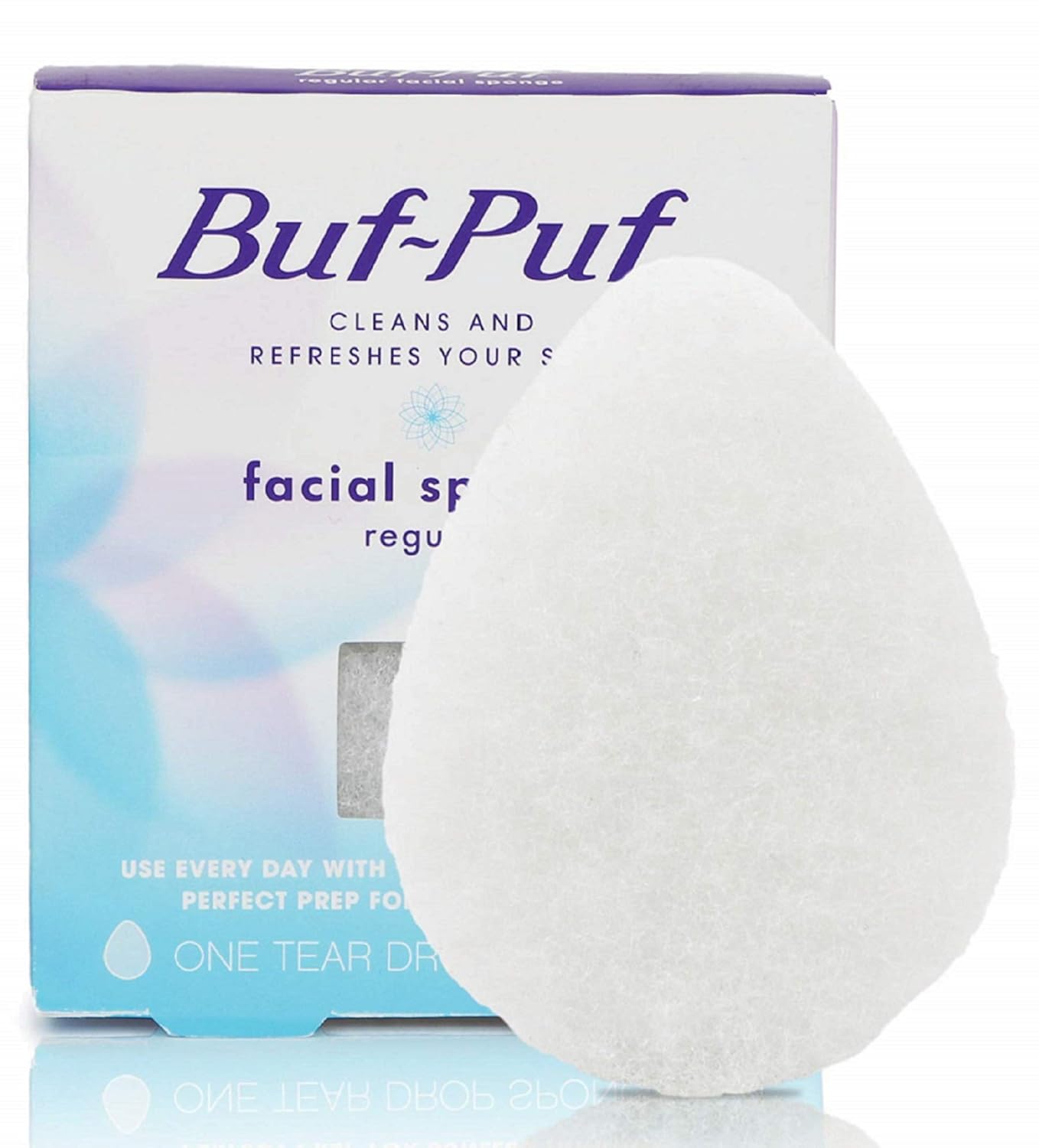 Buf-Puf Regular Facial Sponge, Dermatologist Developed, Removes Deep Down Dirt & Makeup that Causes Breakouts and Blackheads, Reusable, Exfoliating, White, 1 Count Buf-Puf Regular Facial Sponge, Dermatologist Developed, Removes Deep Down Dirt & Makeup that Causes Breakouts and Blackheads, Reusable, Exfoliating, White, 1 Count