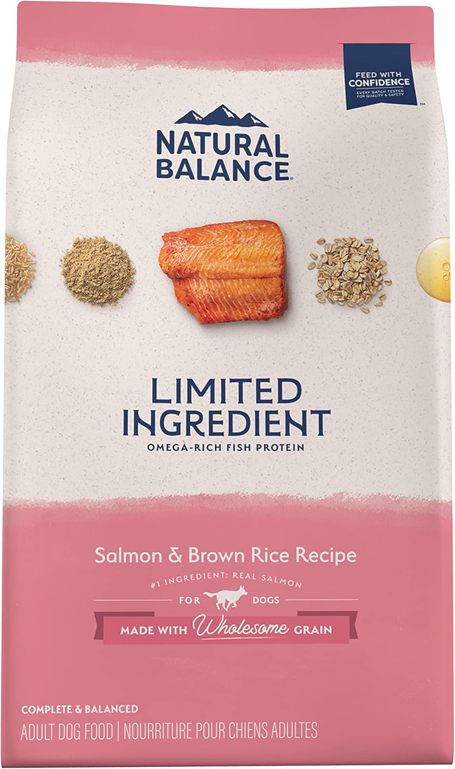Natural Balance Limited Ingredient Adult Dry Dog Food with Healthy Grains, Salmon & Brown Rice Recipe, 24 Pound (Pack of 1) Natural Balance Limited Ingredient Adult Dry Dog Food with Healthy Grains, Salmon & Brown Rice Recipe, 24 Pound (Pack of 1)