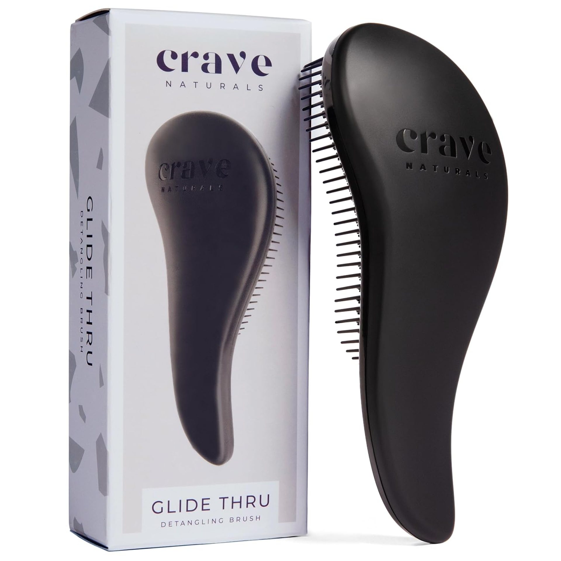 Crave Naturals Glide Thru Detangling Brush, Detangler Brush for Curly, Straight, Wet and Dry Hair for Adults and Kids, Hair Brush and Comb, Hair Accessories for Women, Black Crave Naturals Glide Thru Detangling Brush, Detangler Brush for Curly, Straight, Wet and Dry Hair for Adults and Kids, Hair Brush and Comb, Hair Accessories for Women, Black
