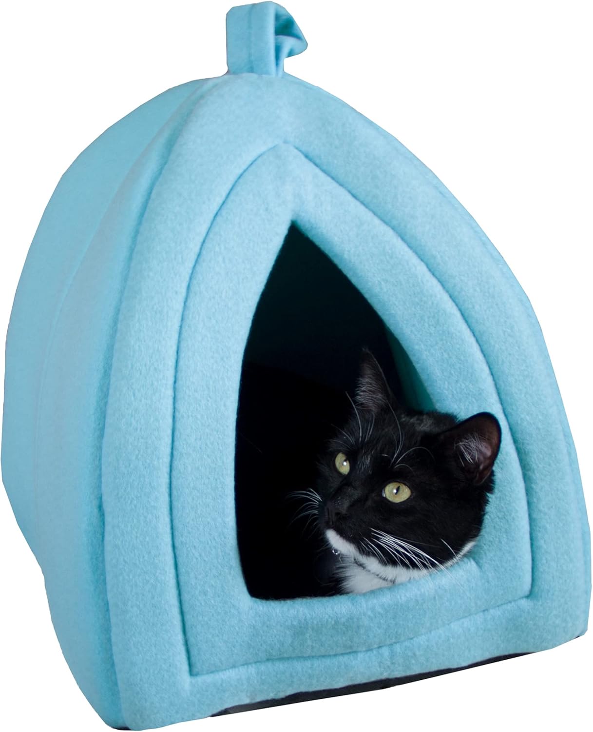 Cat House – Indoor Bed with Removable Foam Cushion – Pet Tent for Puppies, Rabbits, Guinea Pigs, Hedgehogs, and Other Small Animals by PETMAKER (Blue) Cat House – Indoor Bed with Removable Foam Cushion – Pet Tent for Puppies, Rabbits, Guinea Pigs, Hedgehogs, and Other Small Animals by PETMAKER (Blue)
