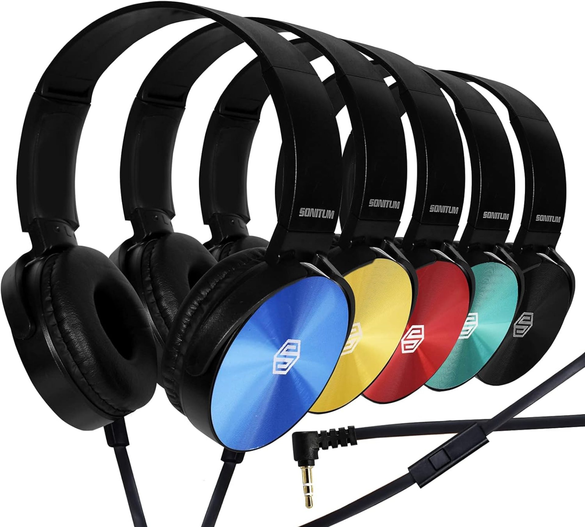 Classroom Headphones With Microphone Bulk 10-Pack, Student On Ear Comfy Swivel Earphones for Library, School, Airplane, Online Learning and Travel, HQ Stereo Sound 3.5mm Jack (Colored With Microphone) Classroom Headphones With Microphone Bulk 10-Pack, Student On Ear Comfy Swivel Earphones for Library, School, Airplane, Online Learning and Travel, HQ Stereo Sound 3.5mm Jack (Colored With Microphone)