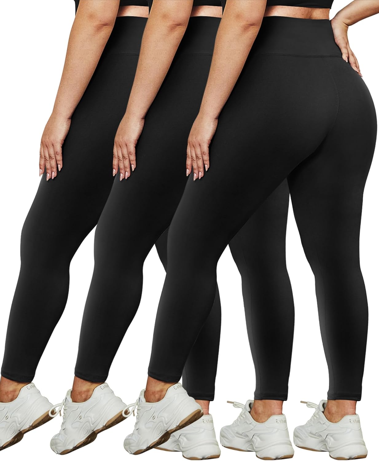 HLTPRO 3 Pack Plus Size Leggings for Women(X-Large – 4X)- High Waist Stretchy Soft Pants for Workout Running Yoga HLTPRO 3 Pack Plus Size Leggings for Women(X-Large – 4X)- High Waist Stretchy Soft Pants for Workout Running Yoga