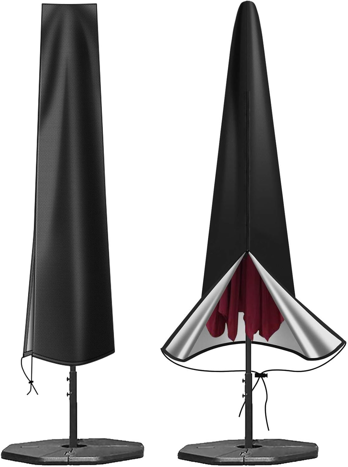 OKPOW Umbrella Cover 420D Oxford Fabric Patio Umbrella Covers Waterproof with Zip, for 9ft to 12ft Garden Outdoor Umbrella (Black) OKPOW Umbrella Cover 420D Oxford Fabric Patio Umbrella Covers Waterproof with Zip, for 9ft to 12ft Garden Outdoor Umbrella (Black)
