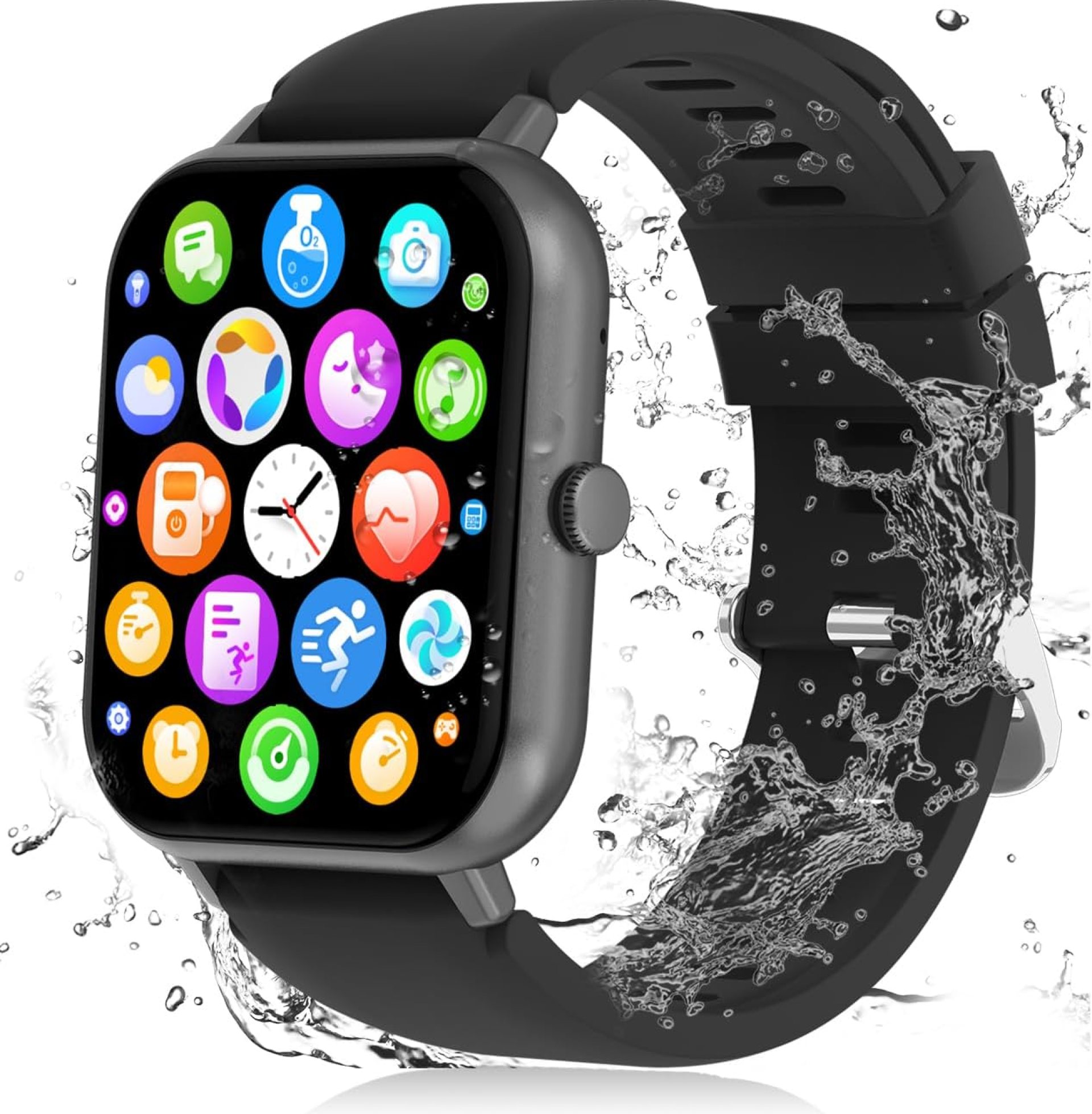 Smart Watch, 1.83″ Smartwatches for Men Women,Fitness Tracker with Heart Rate SpO2 Sleep Monitor,110+ Sport Modes, IP68 Waterproof, Activity Tracker for Android/iPhones (Black) Smart Watch, 1.83″ Smartwatches for Men Women,Fitness Tracker with Heart Rate SpO2 Sleep Monitor,110+ Sport Modes, IP68 Waterproof, Activity Tracker for Android/iPhones (Black)