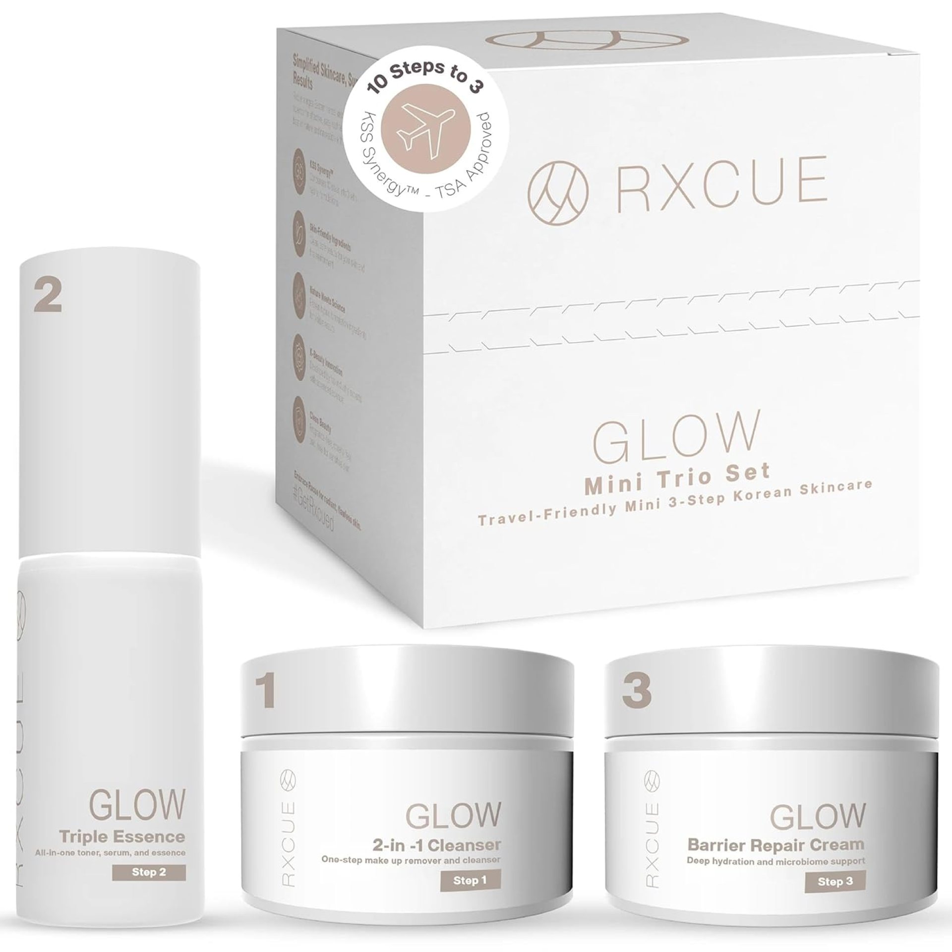 Glow Mini Trio Skin Care Set: Mini Skincare Travel Kit for Women, 10-to-3 Step Korean Skin Care Routine Kit for Glass Skin, Travel Size Skincare, Face Care Kits & Beauty Gift Sets 1.01 fl oz Glow Mini Trio Skin Care Set: Mini Skincare Travel Kit for Women, 10-to-3 Step Korean Skin Care Routine Kit for Glass Skin, Travel Size Skincare, Face Care Kits & Beauty Gift Sets 1.01 fl oz