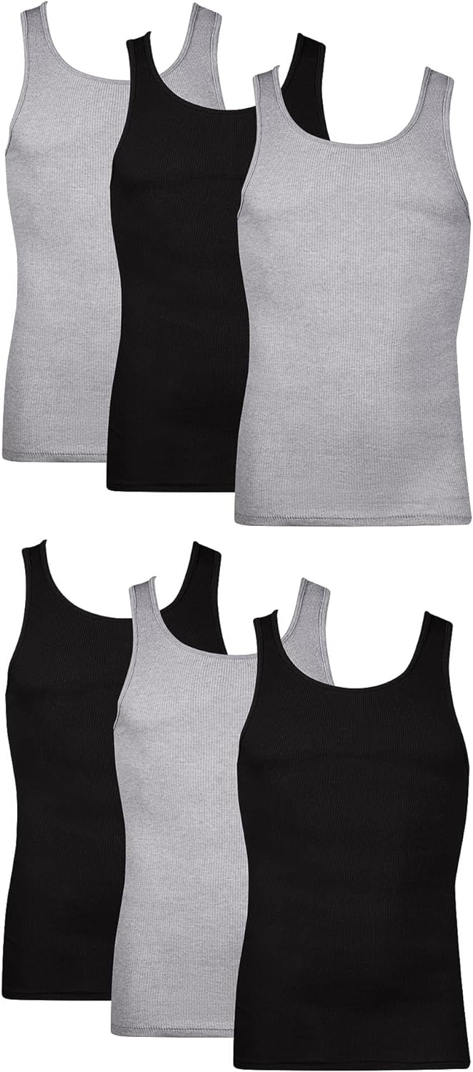Hanes Men’s Lightweight Cotton Moisture-Wicking Tank Undershirts (6 Pack) Hanes Men’s Lightweight Cotton Moisture-Wicking Tank Undershirts (6 Pack)