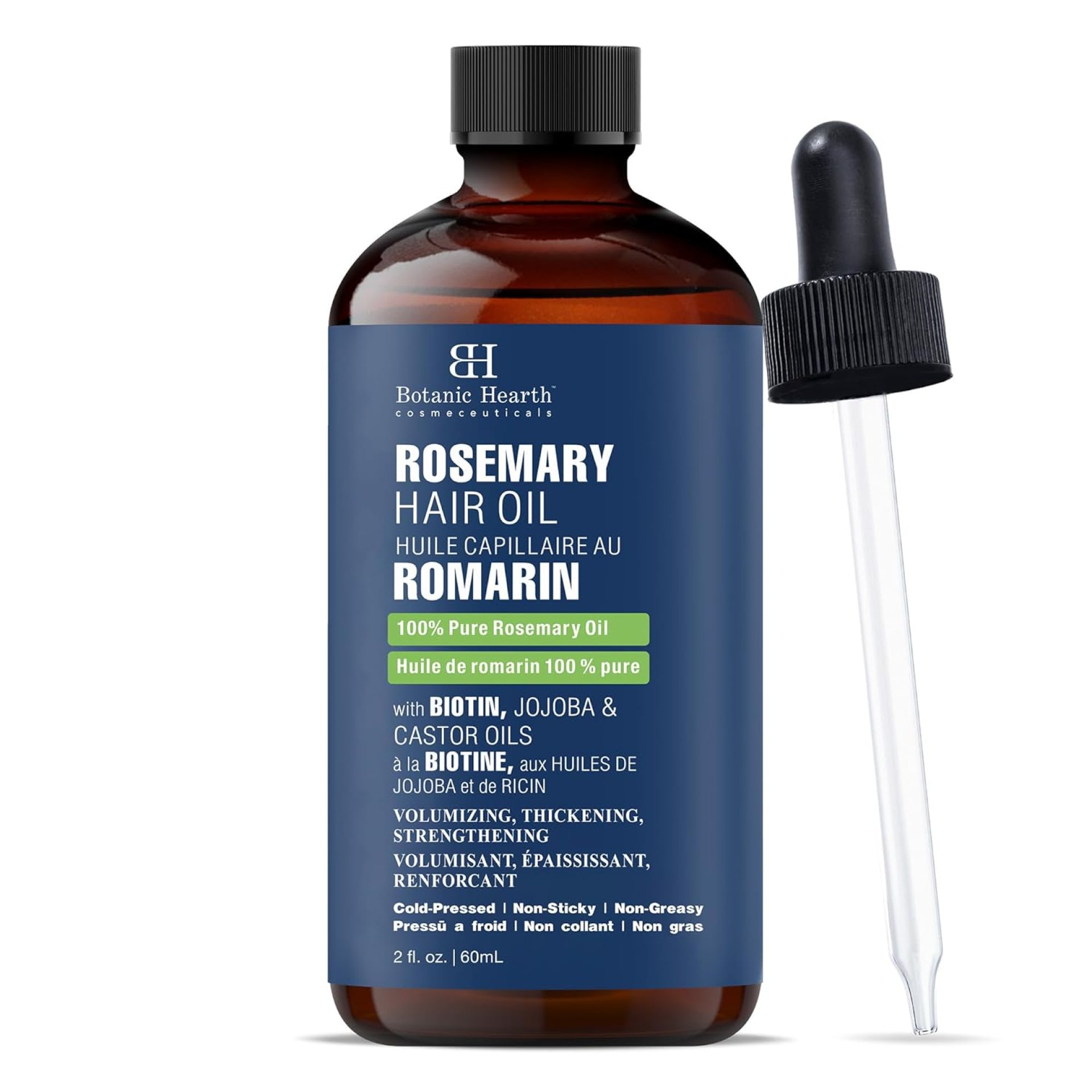 Botanic Hearth 100% Pure Rosemary Oil For Hair Growth (2 fl oz) Infused With Biotin, Jojoba & castor Oil | Hair strengthening Treatment | Nourishing & Volumizing | Non GMO Verified Botanic Hearth 100% Pure Rosemary Oil For Hair Growth (2 fl oz) Infused With Biotin, Jojoba & castor Oil | Hair strengthening Treatment | Nourishing & Volumizing | Non GMO Verified