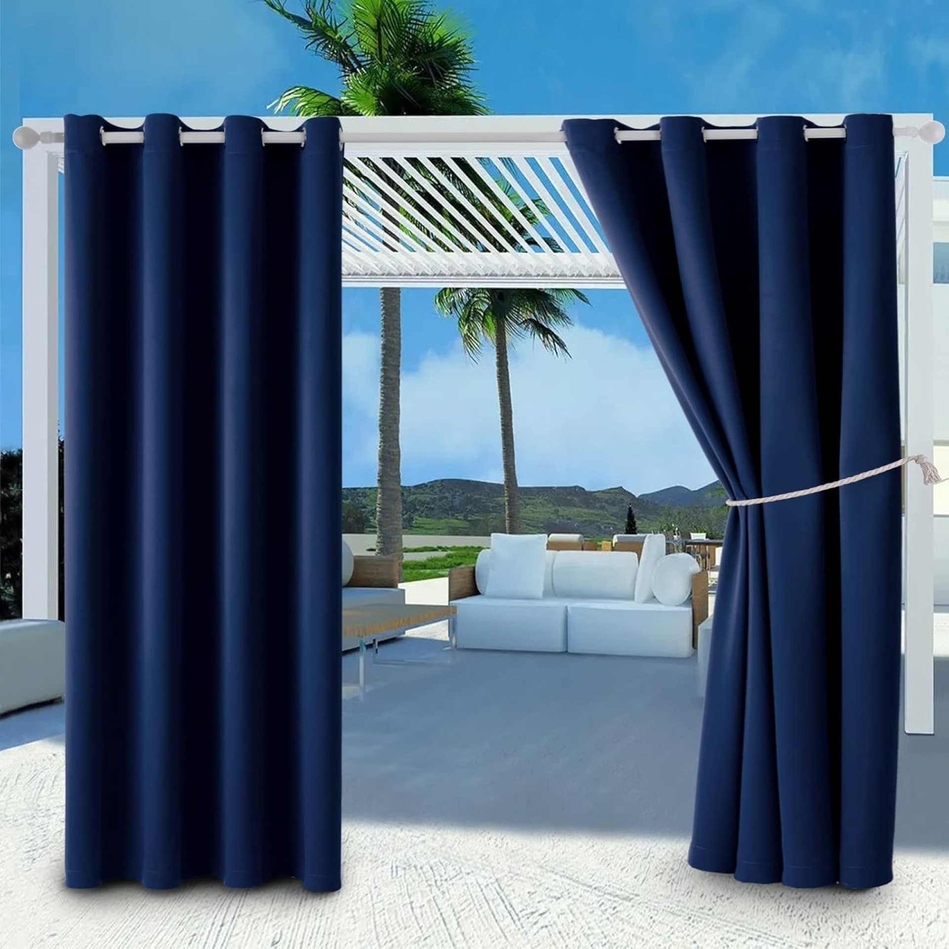 Outdoor Indoor Curtains W52 x L72 for Patio – Weather-resistant Window Panels Privacy Protect Grommet Top Thermal Insulated Home Curtain for Porch Pergola Lawn Garden Hot Tub Area (2 Panels) Outdoor Indoor Curtains W52 x L72 for Patio – Weather-resistant Window Panels Privacy Protect Grommet Top Thermal Insulated Home Curtain for Porch Pergola Lawn Garden Hot Tub Area (2 Panels)
