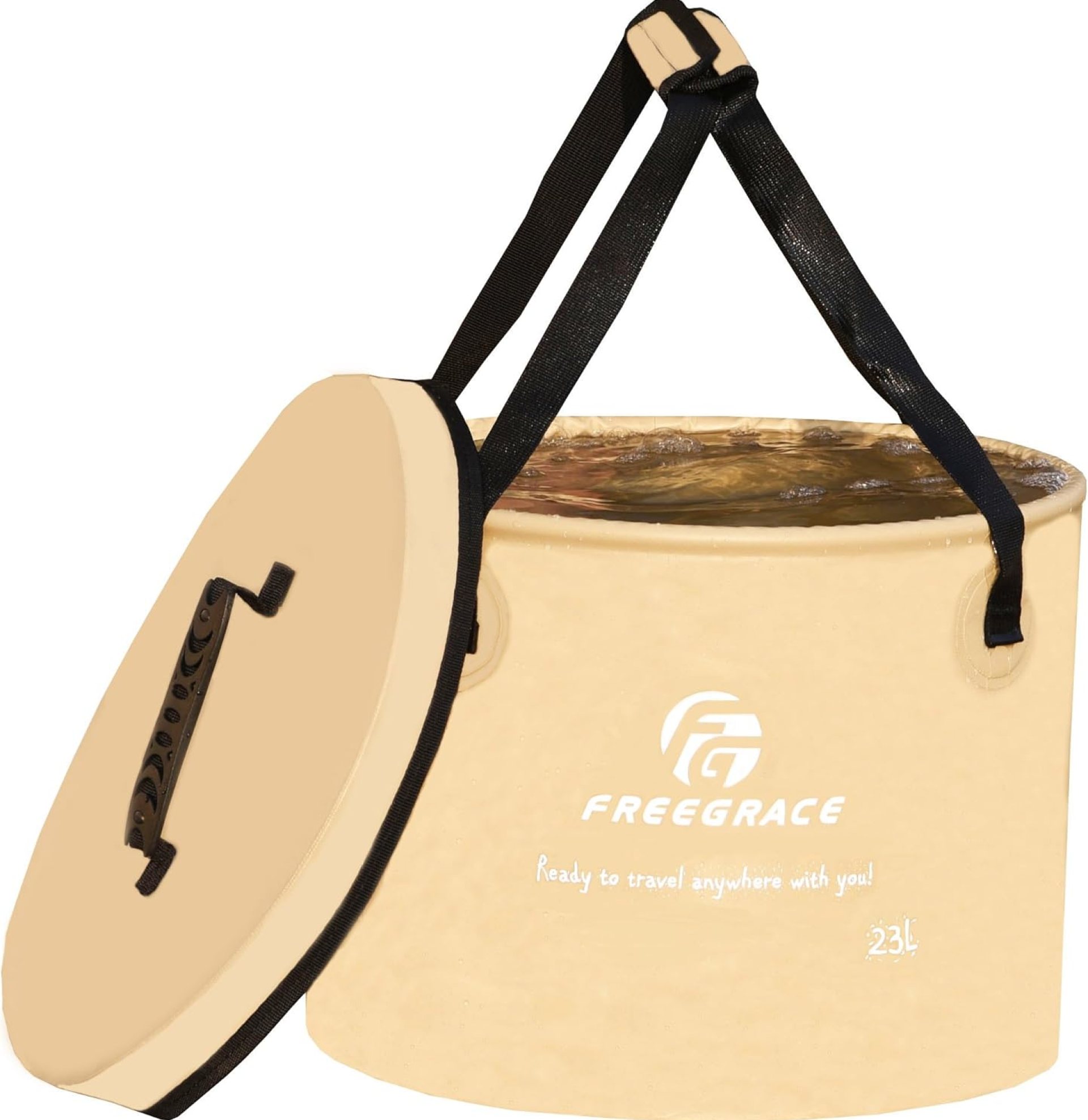 Premium Collapsible Bucket by Freegrace – Compact Portable Folding Water Container – Lightweight & Durable – Includes Handy Tool Mesh Pocket Premium Collapsible Bucket by Freegrace – Compact Portable Folding Water Container – Lightweight & Durable – Includes Handy Tool Mesh Pocket