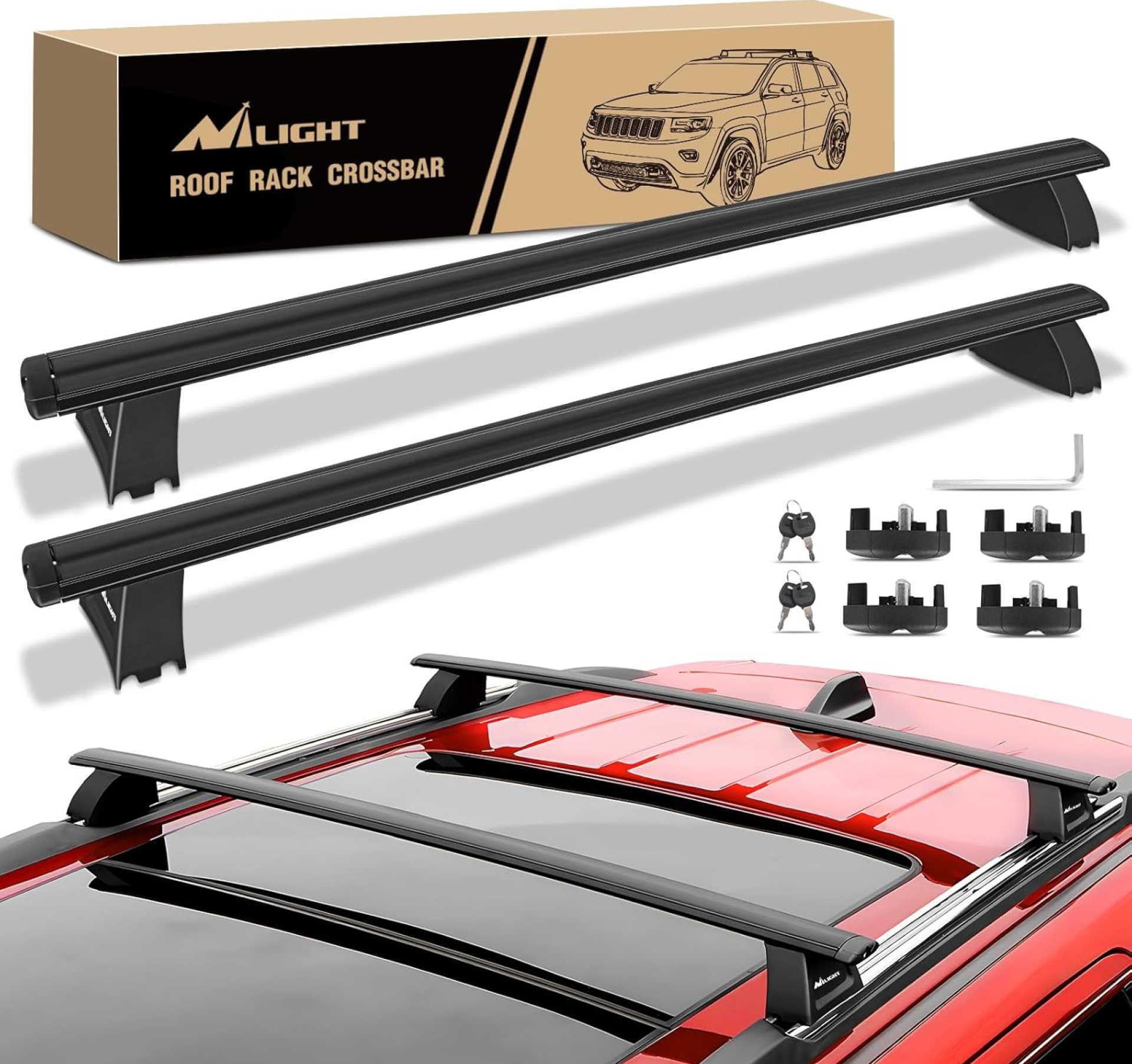 Nilight Roof Rack Cross Bars Fit for Jeep Grand Cherokee 2011 12 13 14 15 16 17 18 19 20 2021 with Grooved Side Rails, Aluminum Crossbars with Anti-Theft Lock for Cargo Carrier Kayak Tent Snowboard Nilight Roof Rack Cross Bars Fit for Jeep Grand Cherokee 2011 12 13 14 15 16 17 18 19 20 2021 with Grooved Side Rails, Aluminum Crossbars with Anti-Theft Lock for Cargo Carrier Kayak Tent Snowboard