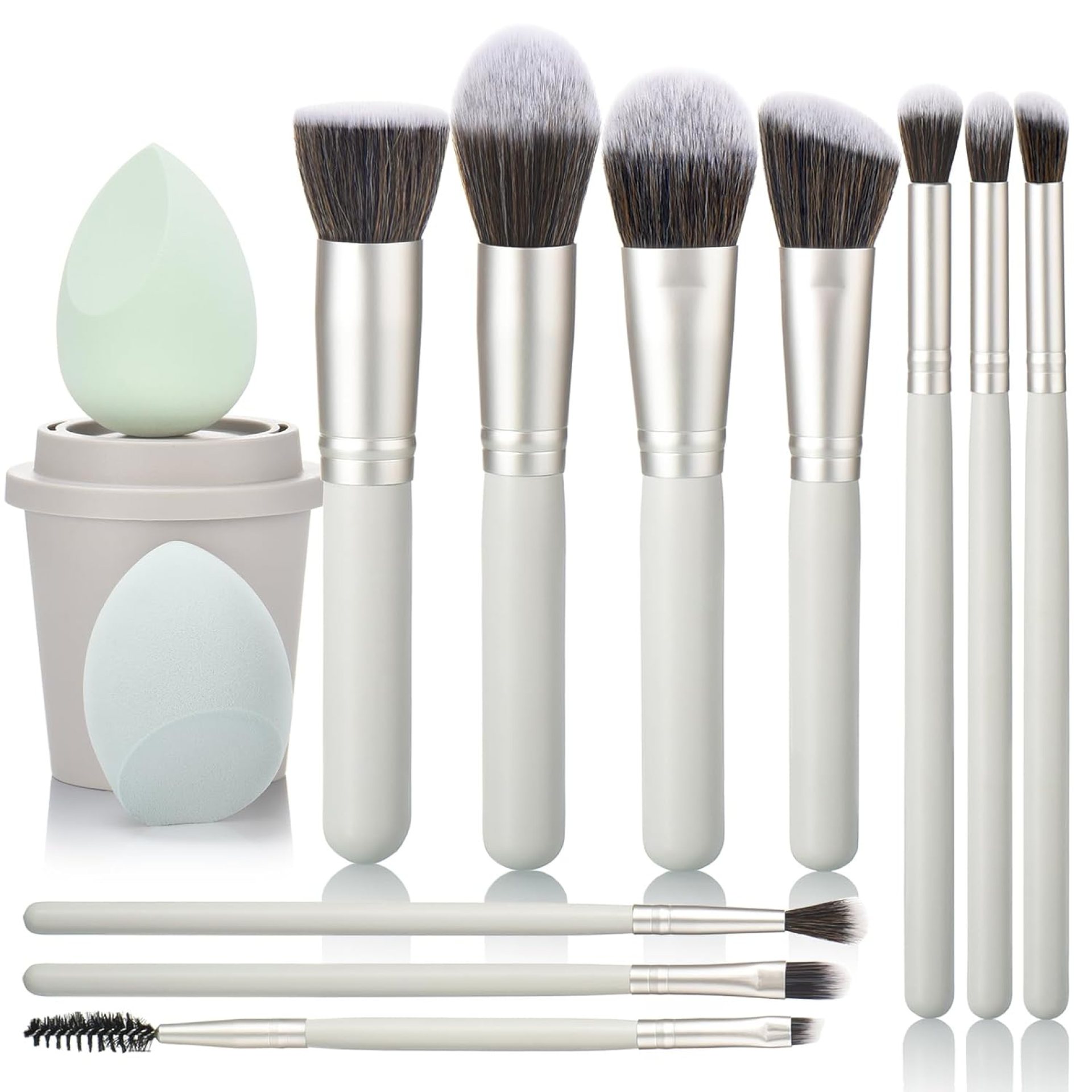 10Pcs Makeup Brush Set With Sponges And Drying/Storage Case,Best Gift For Women/Girls, Used For Powder, Foundation, Highlight, Eye Shadow, Concealer, Etc., Suitable For Beginners (Green 13pcs) 10Pcs Makeup Brush Set With Sponges And Drying/Storage Case,Best Gift For Women/Girls, Used For Powder, Foundation, Highlight, Eye Shadow, Concealer, Etc., Suitable For Beginners (Green 13pcs)