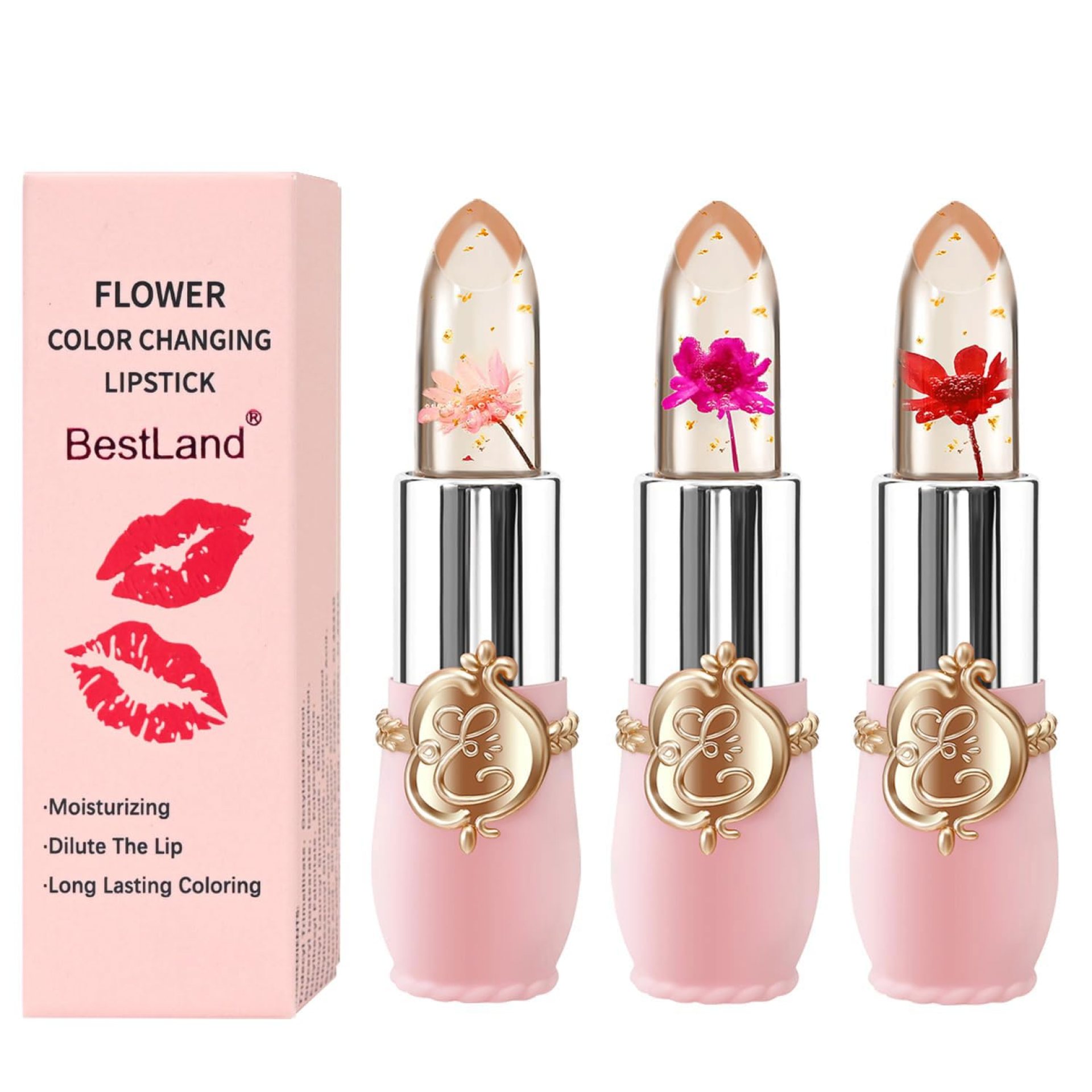 3 Pcs/Set Flower Jelly Lipstick Set Temperature Change Moisturizer Long Lasting Nutritious Balm Magic Color Change Lip Gloss (3Pcs Flower Jelly Lipstick 010203) 3 Pcs/Set Flower Jelly Lipstick Set Temperature Change Moisturizer Long Lasting Nutritious Balm Magic Color Change Lip Gloss (3Pcs Flower Jelly Lipstick 010203)