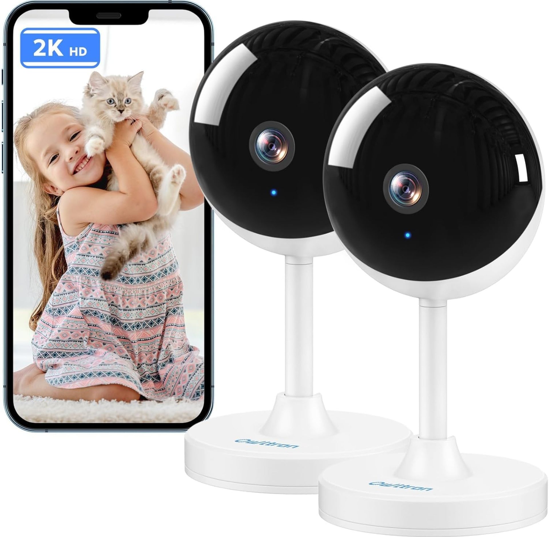 owltron Indoor Security Camera, 2K Cameras for Home Security with Motion Detection, Pet Cam & Baby Monitor with Night Vision, 2.4 GHz WiFi Two-Way Talk, Cloud/SD Storage, Works with Alexa owltron Indoor Security Camera, 2K Cameras for Home Security with Motion Detection, Pet Cam & Baby Monitor with Night Vision, 2.4 GHz WiFi Two-Way Talk, Cloud/SD Storage, Works with Alexa
