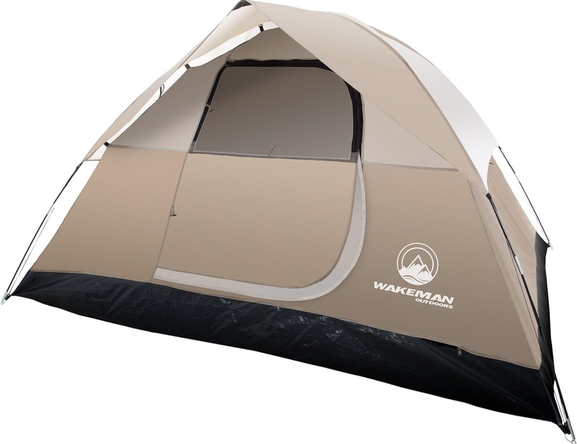 4 Person Camping Tent – Water-Resistant Family Tent for Camping with Removable Rain Fly, Storage Pocket, and Carrying Bag by Wakeman Outdoors (Tan) 4 Person Camping Tent – Water-Resistant Family Tent for Camping with Removable Rain Fly, Storage Pocket, and Carrying Bag by Wakeman Outdoors (Tan)