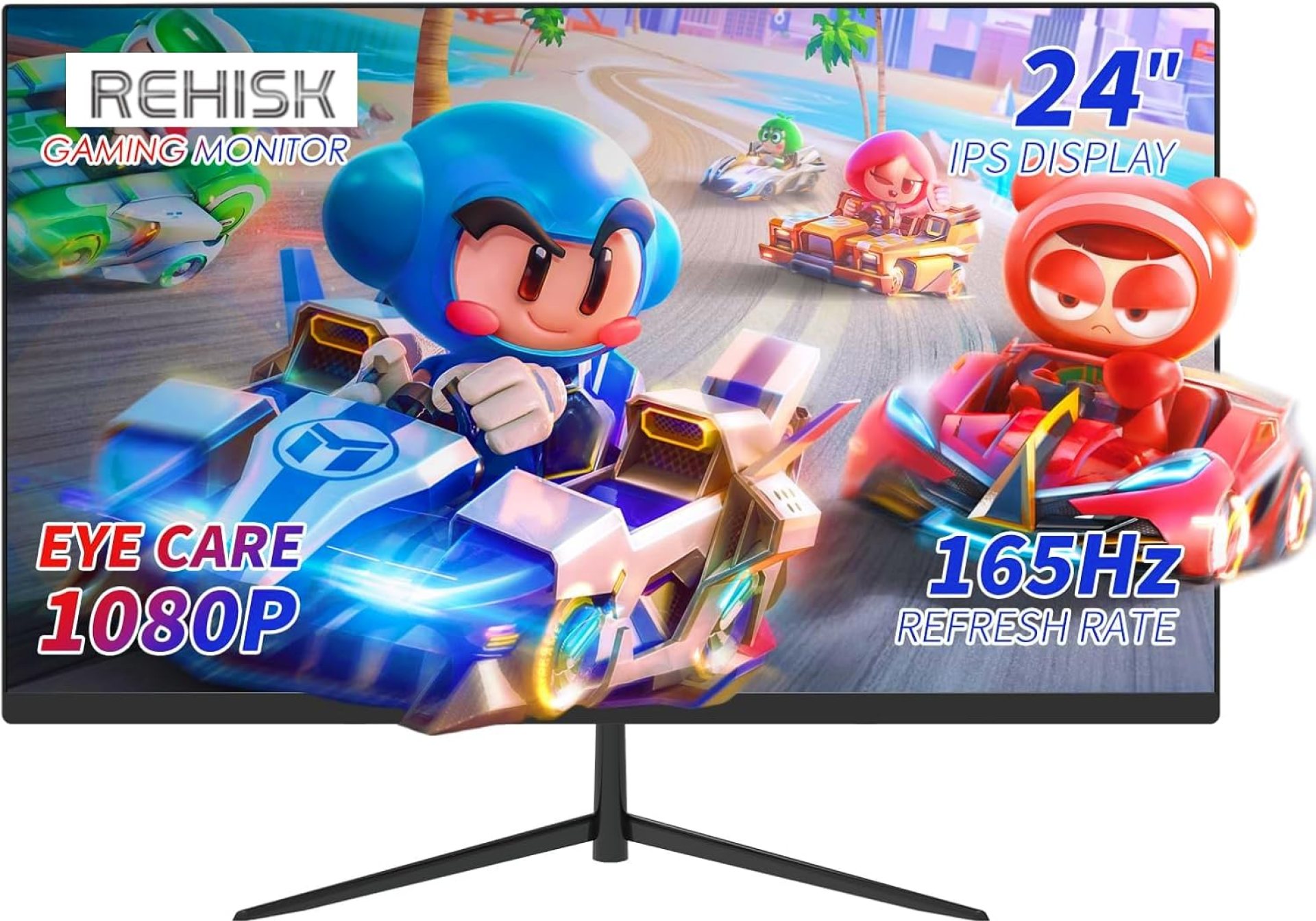 24 inch Monitor FHD 1080P IPS Gaming Monitor with 165Hz, HDMI VGA Ports VESA Compatible, Tilt Adjustable, Borderless Design, Multi-Screen Capability, AMD FreeSync, Build-in Speakers 24 inch Monitor FHD 1080P IPS Gaming Monitor with 165Hz, HDMI VGA Ports VESA Compatible, Tilt Adjustable, Borderless Design, Multi-Screen Capability, AMD FreeSync, Build-in Speakers