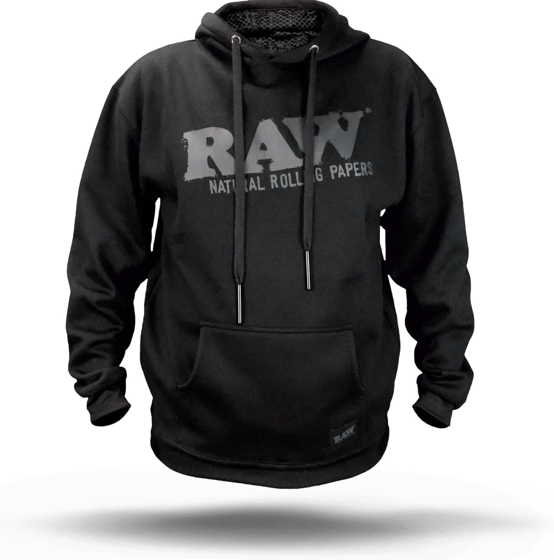 RAW Unisex Hoodie Pullover Black Logo – Size Small – Features Metal-tipped poker drawstrings, and a hidden pocket RAW Unisex Hoodie Pullover Black Logo – Size Small – Features Metal-tipped poker drawstrings, and a hidden pocket