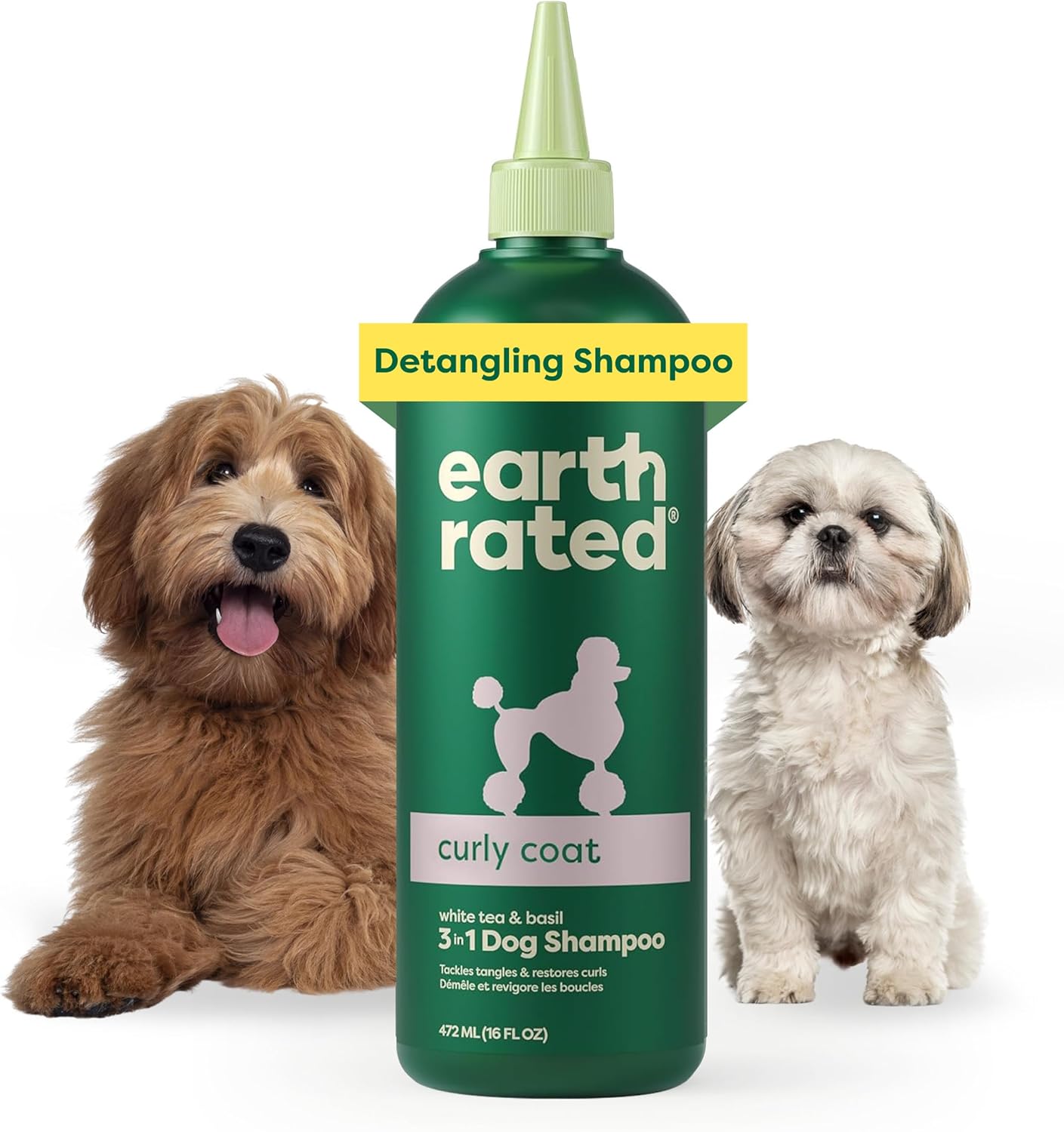Earth Rated 3-in-1 Dog Shampoo, Conditioner and Deodorizer, for Curly-Coated Dogs and Puppies to Tackle Tangles and Restore Curls, Refreshing White Tea and Basil Scent, 16 oz Earth Rated 3-in-1 Dog Shampoo, Conditioner and Deodorizer, for Curly-Coated Dogs and Puppies to Tackle Tangles and Restore Curls, Refreshing White Tea and Basil Scent, 16 oz