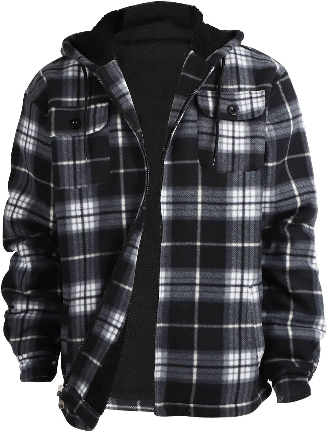 Heavy Thick Flannel Plaid Jacket Sherpa Fleece Lined Hoodies for Men Zip Up Winter Warm Coat Buffalo Zipper Sweatshirt Heavy Thick Flannel Plaid Jacket Sherpa Fleece Lined Hoodies for Men Zip Up Winter Warm Coat Buffalo Zipper Sweatshirt