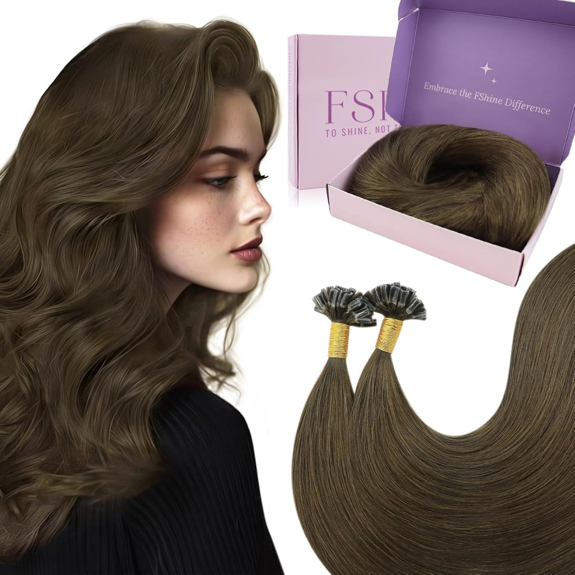 Fshine U Tip Human Hair Extensions 100% Keratin Human Hair Dark Brown 20 Inch Pre Bonded Keratin Hair Extensions 50g/50s Hot Fusion U Tip Keratin Bondings Fshine U Tip Human Hair Extensions 100% Keratin Human Hair Dark Brown 20 Inch Pre Bonded Keratin Hair Extensions 50g/50s Hot Fusion U Tip Keratin Bondings