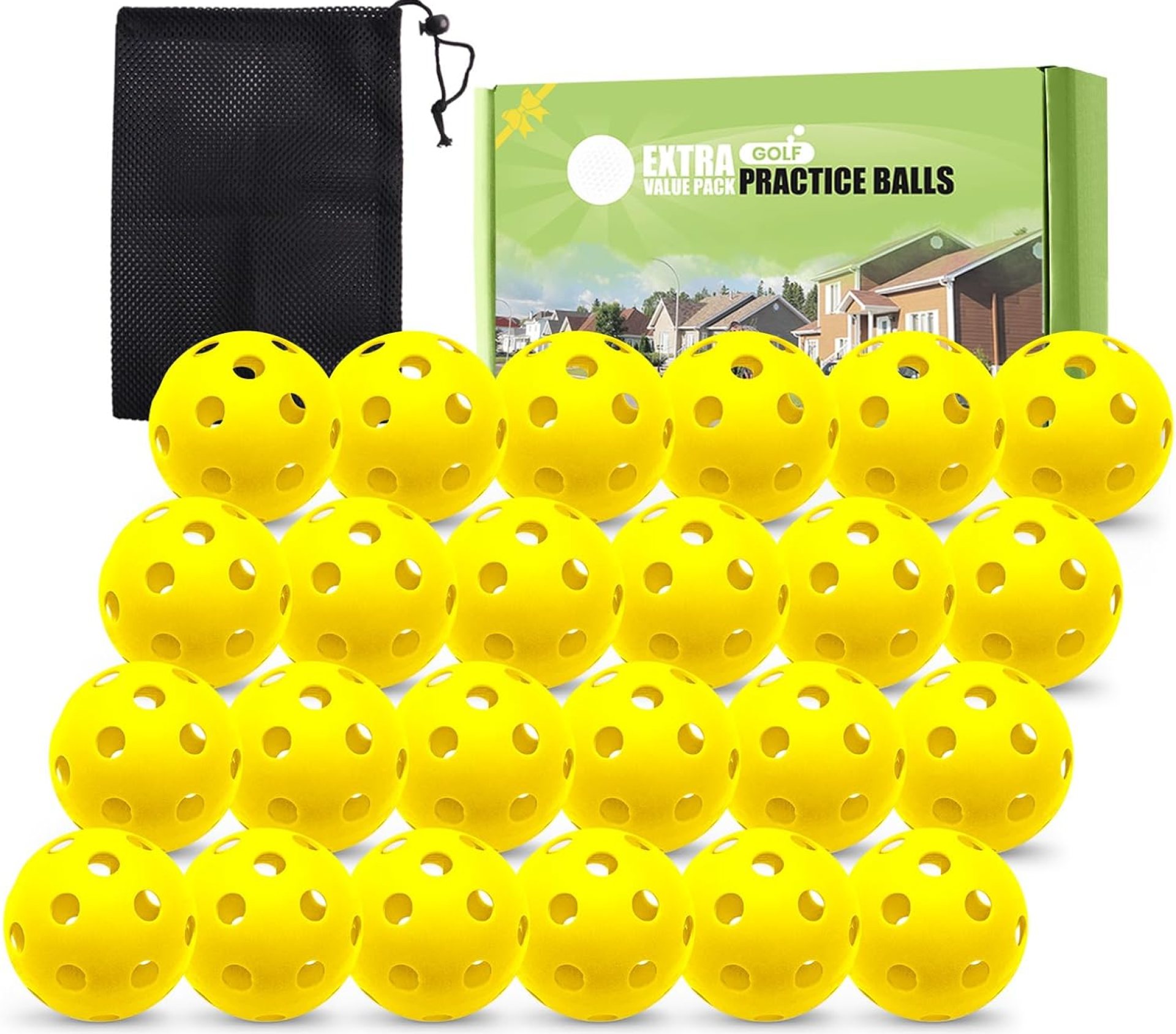 FINGER TEN Golf Practice Balls Plastic Colored Value 12/24/36 Pack, Limited Flight Sports Training Ball for Men Women, Indoor Outdoor Driving Range Backyard Use FINGER TEN Golf Practice Balls Plastic Colored Value 12/24/36 Pack, Limited Flight Sports Training Ball for Men Women, Indoor Outdoor Driving Range Backyard Use