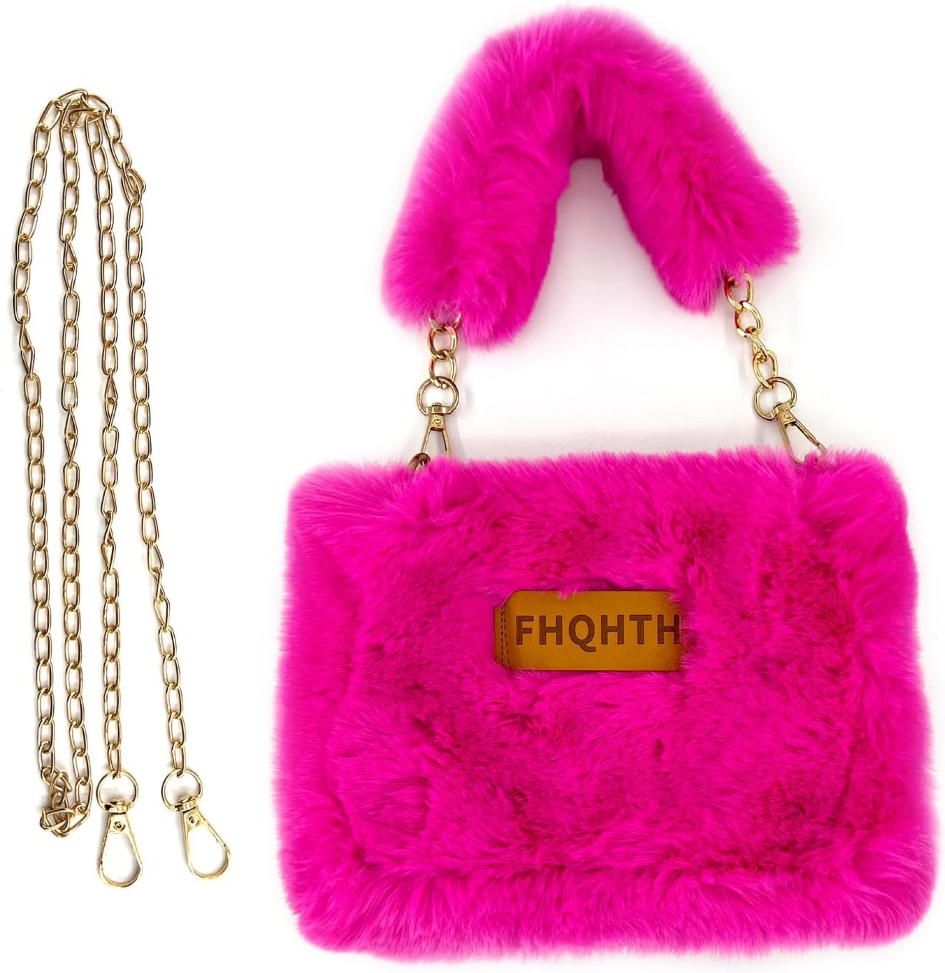 FHQHTHFaux Fur Purse for Women Fluffy Evening Bags Small Cute Crossbody Bag Cosmetic Bag Metal Chain Strap FHQHTHFaux Fur Purse for Women Fluffy Evening Bags Small Cute Crossbody Bag Cosmetic Bag Metal Chain Strap