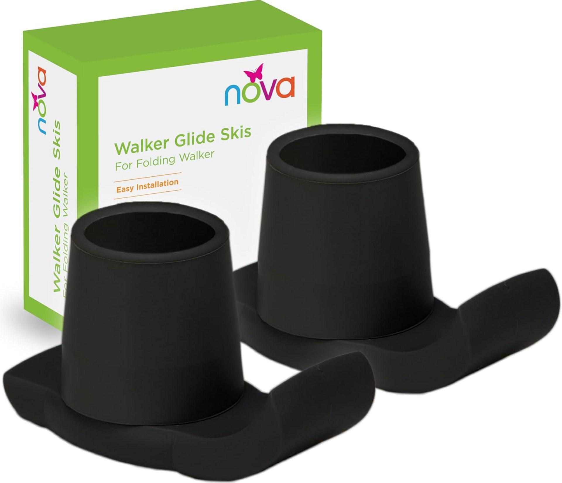 NOVA Medical Products Walker Glide Skis, Universal Fit, One Pair, Black NOVA Medical Products Walker Glide Skis, Universal Fit, One Pair, Black