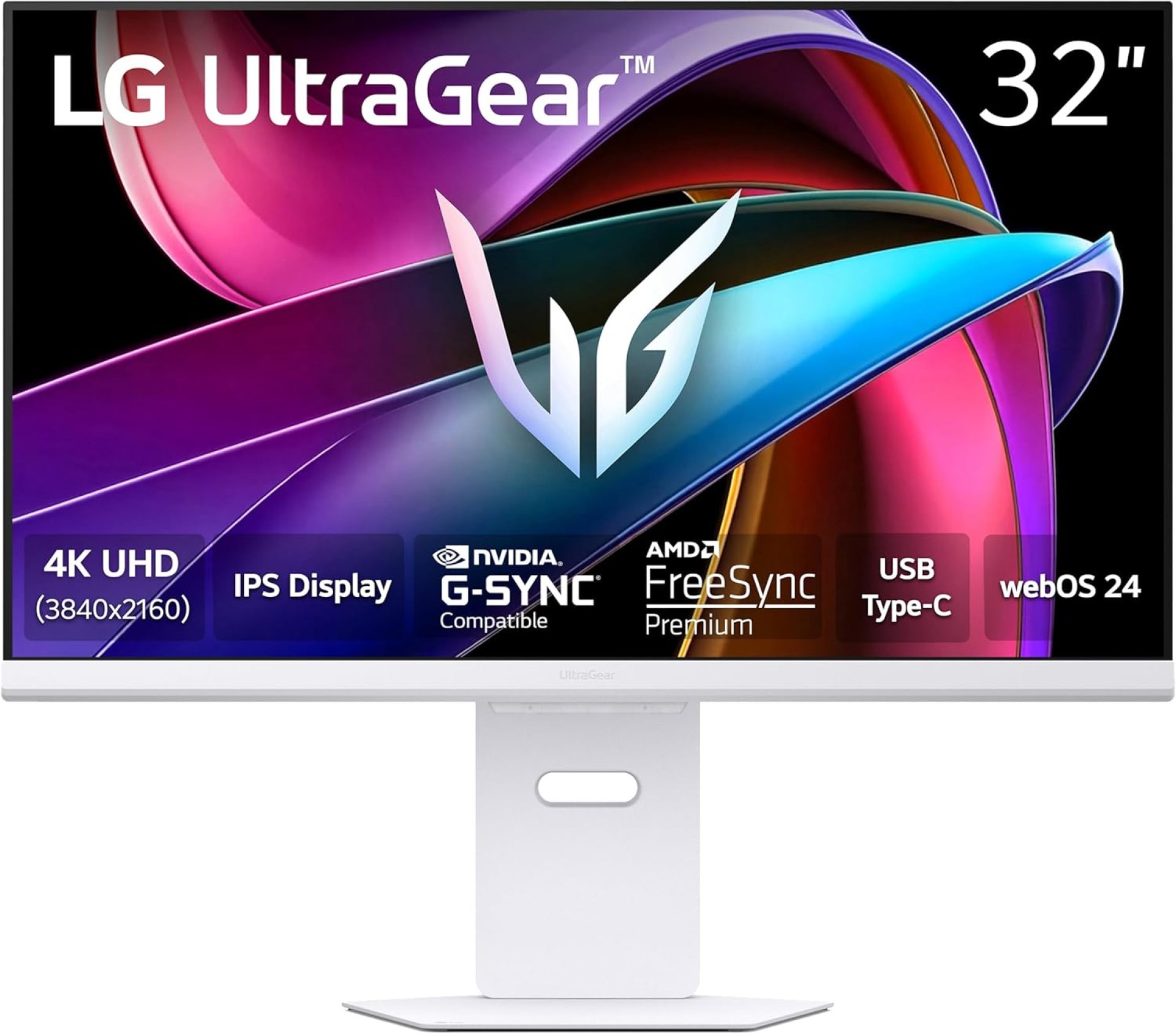 LG 32G810SA-W 32-inch Ultragear 4K UHD (3840 x 2160) IPS Gaming Monitor, 144Hz, 1ms, NVIDIA G-Sync Compatible, AMD FreeSync Premium, VESA DisplayHDR 400, HDMI, DisplayPort, USB Type-C, White LG 32G810SA-W 32-inch Ultragear 4K UHD (3840 x 2160) IPS Gaming Monitor, 144Hz, 1ms, NVIDIA G-Sync Compatible, AMD FreeSync Premium, VESA DisplayHDR 400, HDMI, DisplayPort, USB Type-C, White