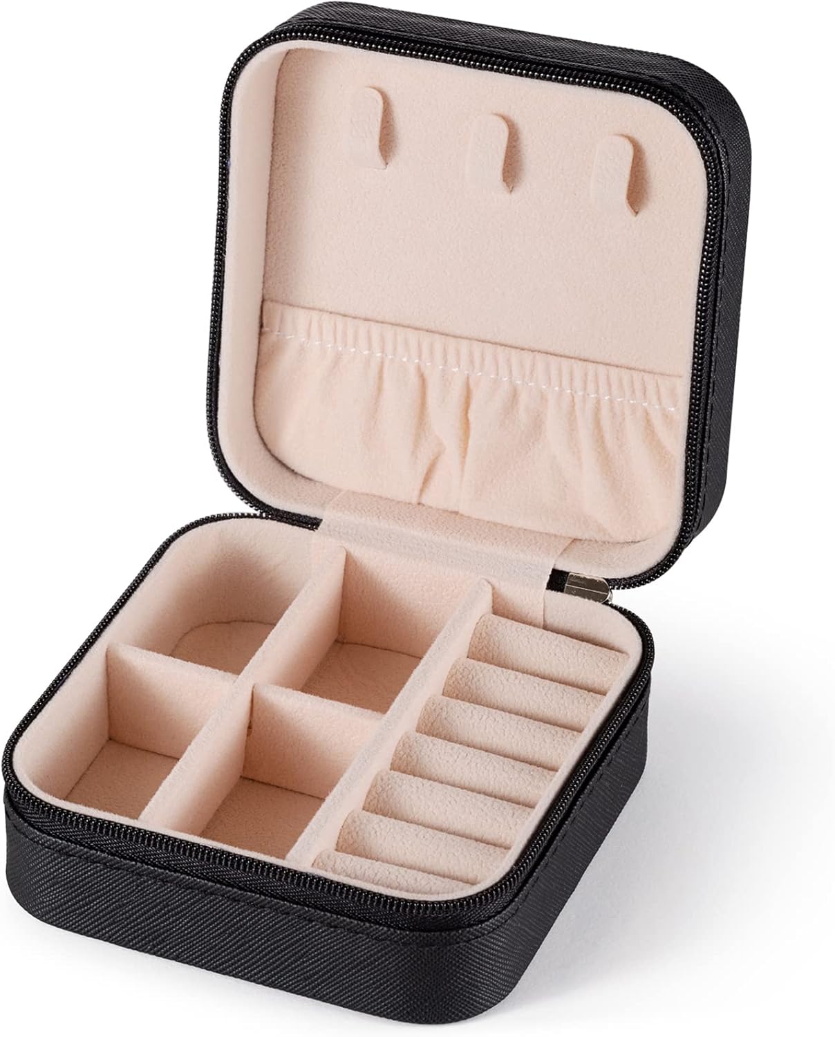 Small Travel Jewelry Case, To Go Portable Jewelry Box, Travel Jewelry Organizer,Portable Jewellery Storage Holder for Rings Earrings Necklace, Gifts for Girls Women -Black Small Travel Jewelry Case, To Go Portable Jewelry Box, Travel Jewelry Organizer,Portable Jewellery Storage Holder for Rings Earrings Necklace, Gifts for Girls Women -Black
