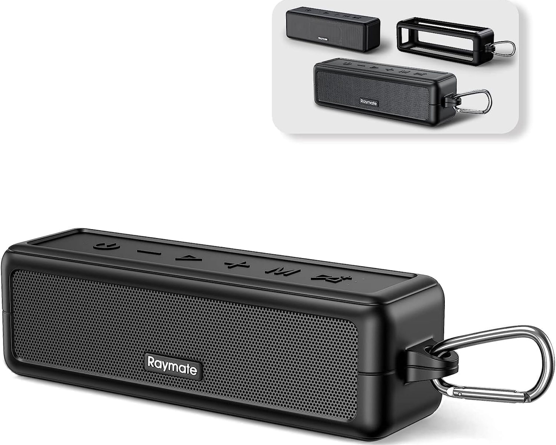 Raymate Bluetooth Speakers, HiFi Stereo Sound with DSP, 30W IPX7 Waterproof Speaker Wireless Bluetooth-V5.0, 1000mins Playtime, Portable Speaker for Home, Outdoor, Party Raymate Bluetooth Speakers, HiFi Stereo Sound with DSP, 30W IPX7 Waterproof Speaker Wireless Bluetooth-V5.0, 1000mins Playtime, Portable Speaker for Home, Outdoor, Party