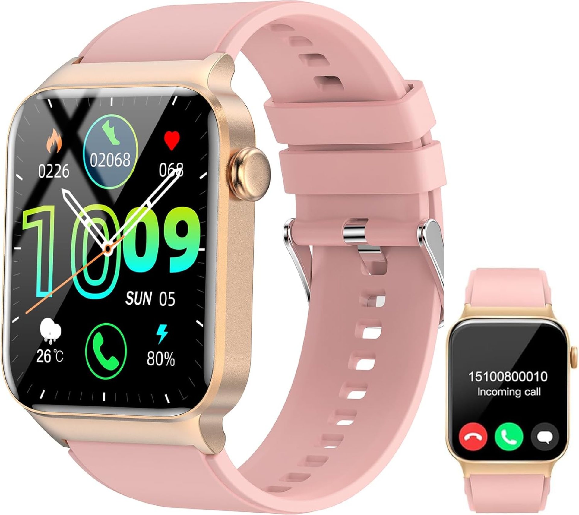 Smart Watches for Women – 1.83″ HD Smartwatch for Android iOS Compatible with Bluetooth (Answer/Make Calls), Android Watch IP68 Waterproof Fitness Watch, Sleep (Pink) Smart Watches for Women – 1.83″ HD Smartwatch for Android iOS Compatible with Bluetooth (Answer/Make Calls), Android Watch IP68 Waterproof Fitness Watch, Sleep (Pink)