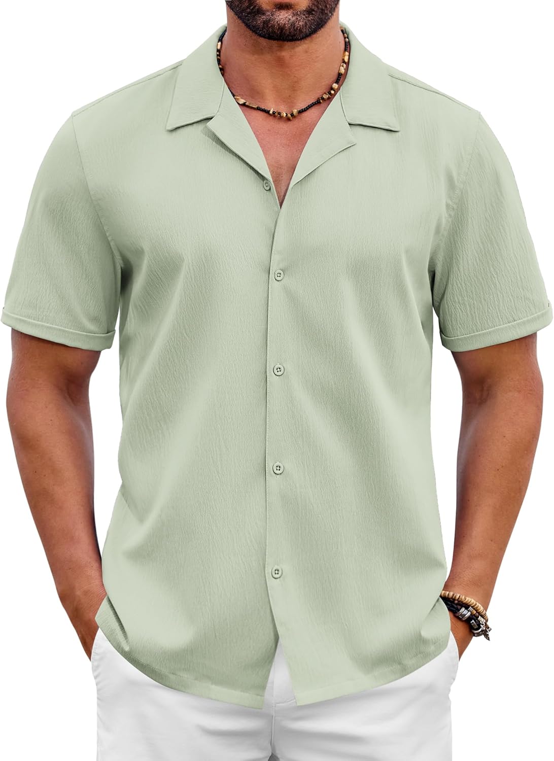 COOFANDY Mens 2025 Fashion Textured Shirts Short Sleeve Summer Beach Shirt Casual Button Down Shirts COOFANDY Mens 2025 Fashion Textured Shirts Short Sleeve Summer Beach Shirt Casual Button Down Shirts