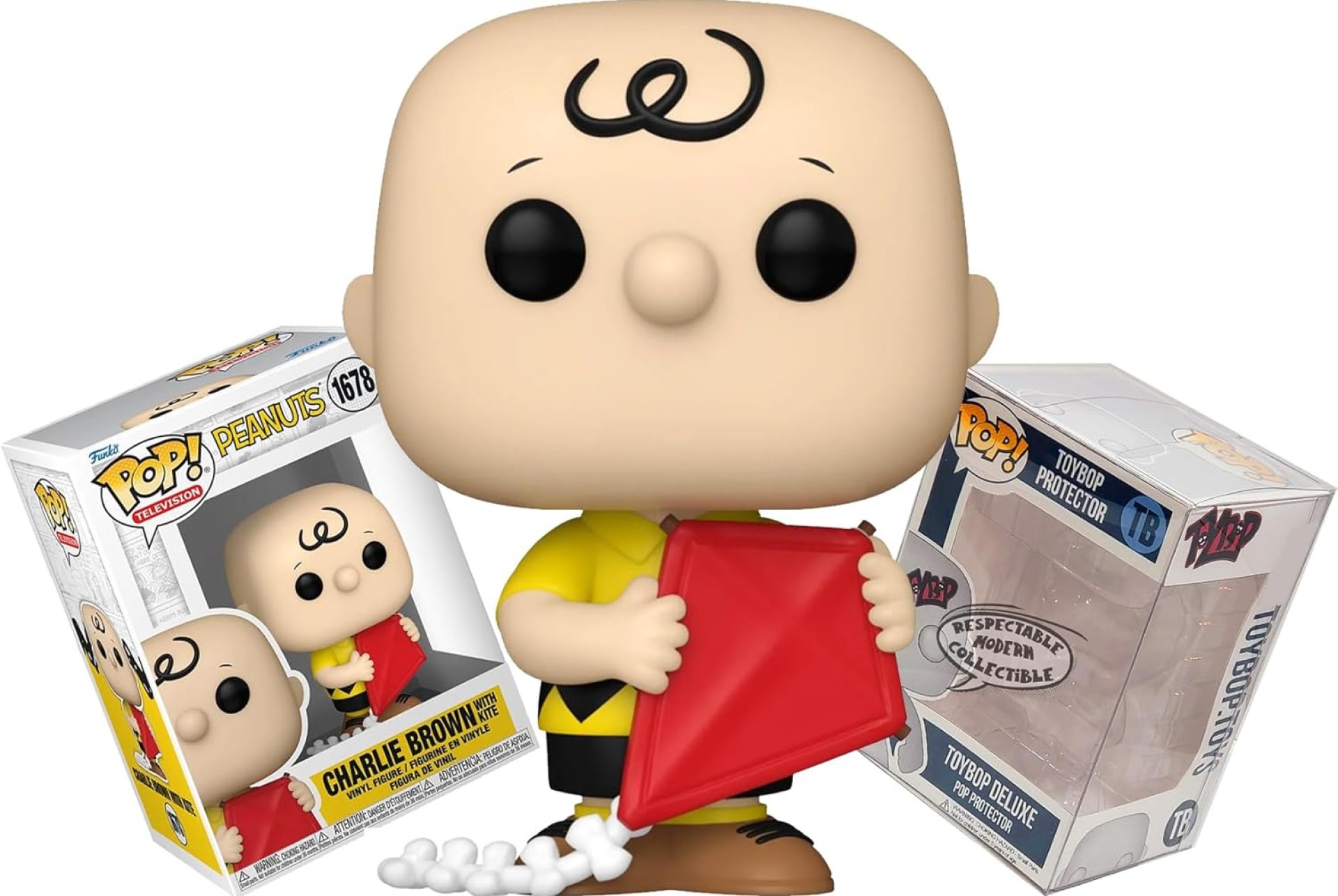 Funko Charlie Brown with Kite + Pop Protector: Peanuts Pop! TV Animation Vinyl Figure (Gift Set Bundled with ToyBop Brand Box Protector Collector Case) Funko Charlie Brown with Kite + Pop Protector: Peanuts Pop! TV Animation Vinyl Figure (Gift Set Bundled with ToyBop Brand Box Protector Collector Case)
