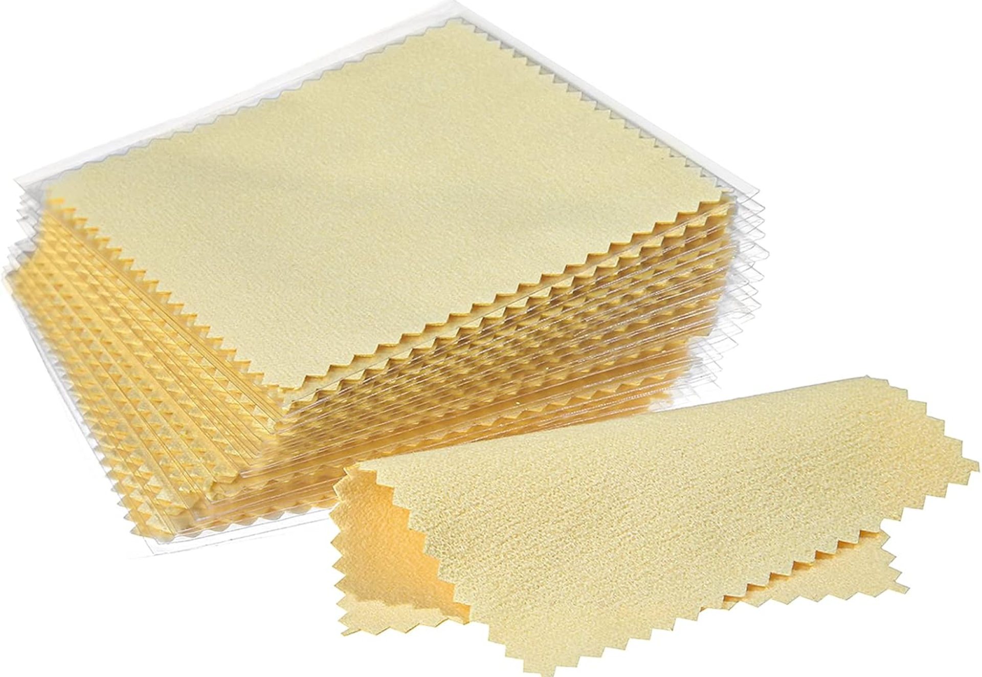 CATIFLIN 100pcs Premium Jewelry Cleaning Cloth, Silver Polishing Cloth Individually Wrapped, for Sterling Silver, Gold, Brass, Silverware, Coin, Ring, Watch and More (Yellow, 3.15″ x 3.15″) CATIFLIN 100pcs Premium Jewelry Cleaning Cloth, Silver Polishing Cloth Individually Wrapped, for Sterling Silver, Gold, Brass, Silverware, Coin, Ring, Watch and More (Yellow, 3.15″ x 3.15″)
