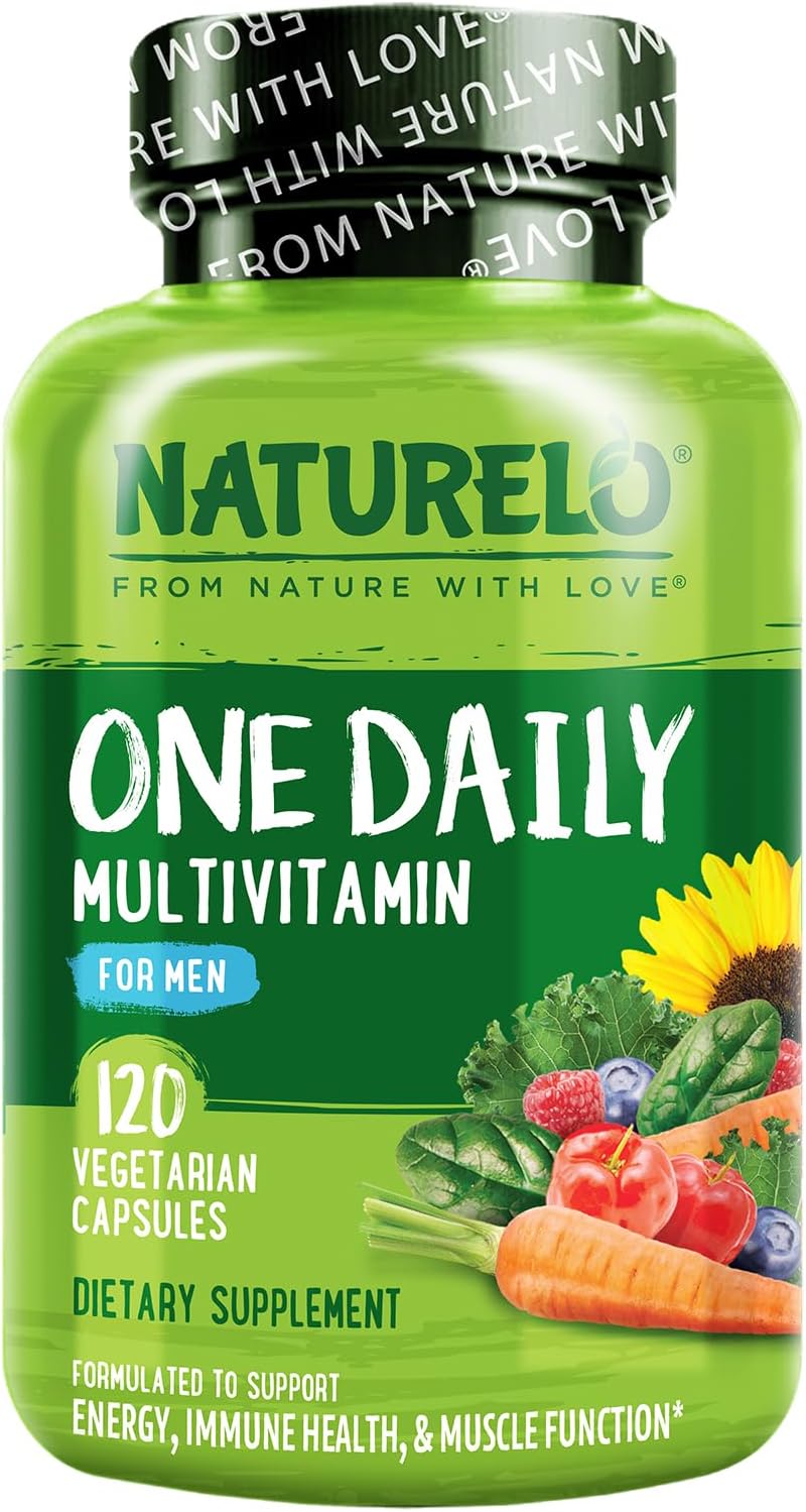 NATURELO Mens Multivitamins – One Daily Multivitamin for Men with Vitamins, Minerals & Organic Whole Foods, Boost Energy & Health, Non-GMO, 120 Vegetarian Capsules NATURELO Mens Multivitamins – One Daily Multivitamin for Men with Vitamins, Minerals & Organic Whole Foods, Boost Energy & Health, Non-GMO, 120 Vegetarian Capsules