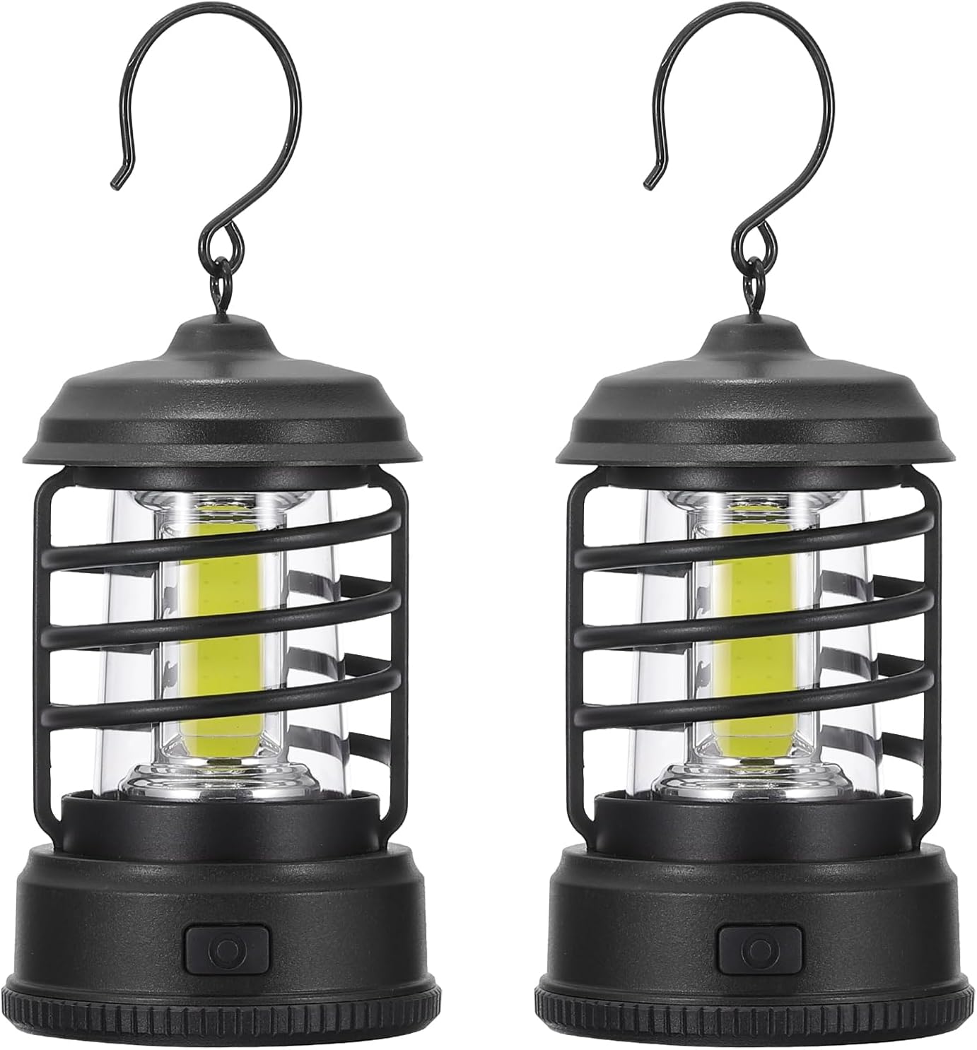 PATIKIL LED Camping Lantern, 2 Pack Vintage Lantern 2 Light Modes Portable Battery Powered Hanging Outdoor Tent Light for Camping, Hiking, Fishing, Black 5.91 Inch PATIKIL LED Camping Lantern, 2 Pack Vintage Lantern 2 Light Modes Portable Battery Powered Hanging Outdoor Tent Light for Camping, Hiking, Fishing, Black 5.91 Inch