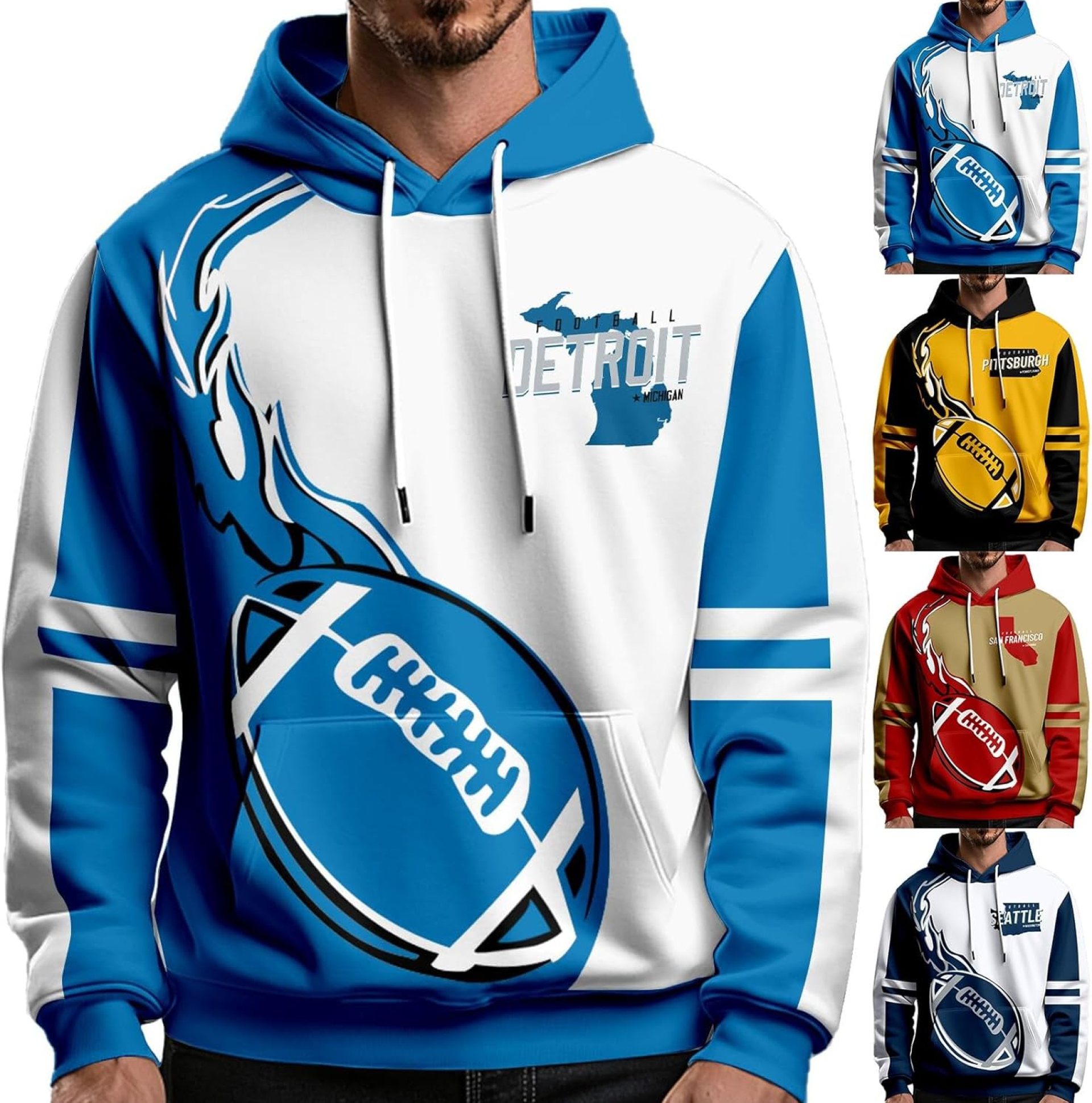 Football Hoodies for Men Women City Sweatshirts Fans Gifts Casual Collar Drawstring Long Sleeve Hoodie Pullover Football Hoodies for Men Women City Sweatshirts Fans Gifts Casual Collar Drawstring Long Sleeve Hoodie Pullover