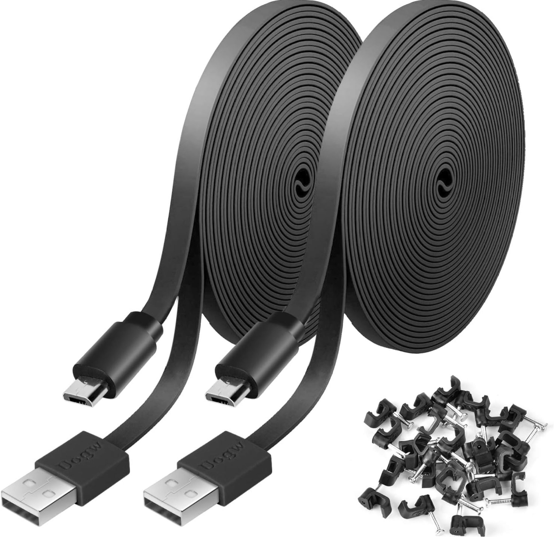 2 Pack 20FT Power Extension Cable Compatible with Wyze Cam v4,WyzeCam,Wyze Cam Pan,WYZE Cam OG,NestCam Indoor,Blink,Amazon Cloud Camera,USB to Micro USB Durable Charging and Data Sync Cord (Black) 2 Pack 20FT Power Extension Cable Compatible with Wyze Cam v4,WyzeCam,Wyze Cam Pan,WYZE Cam OG,NestCam Indoor,Blink,Amazon Cloud Camera,USB to Micro USB Durable Charging and Data Sync Cord (Black)