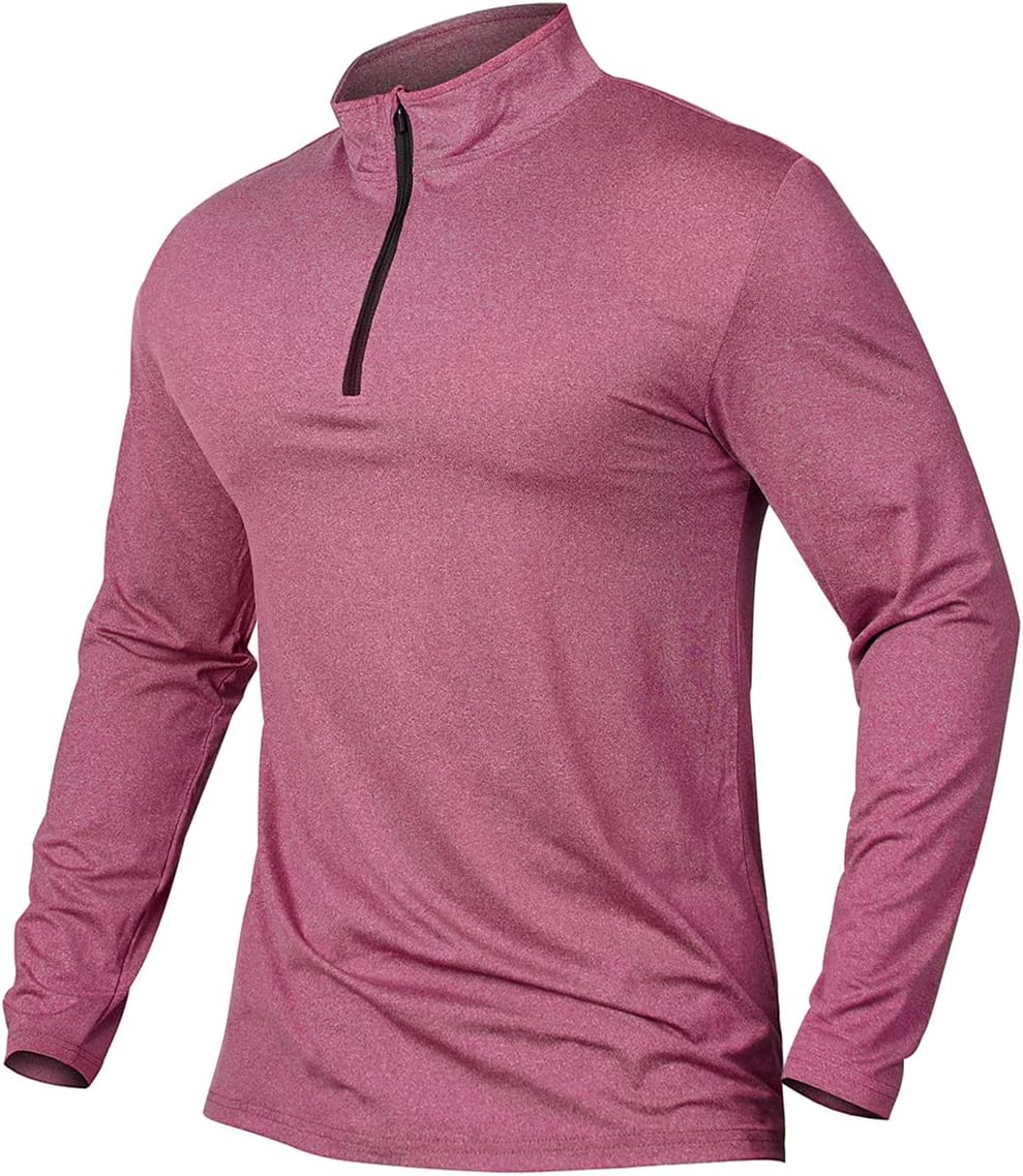 MANSDOUR Men’s Quick-Dry Active Sports Shirts Quarter Zip Long Sleeve Running Pullover Tops Outdoor Sweatshirt MANSDOUR Men’s Quick-Dry Active Sports Shirts Quarter Zip Long Sleeve Running Pullover Tops Outdoor Sweatshirt