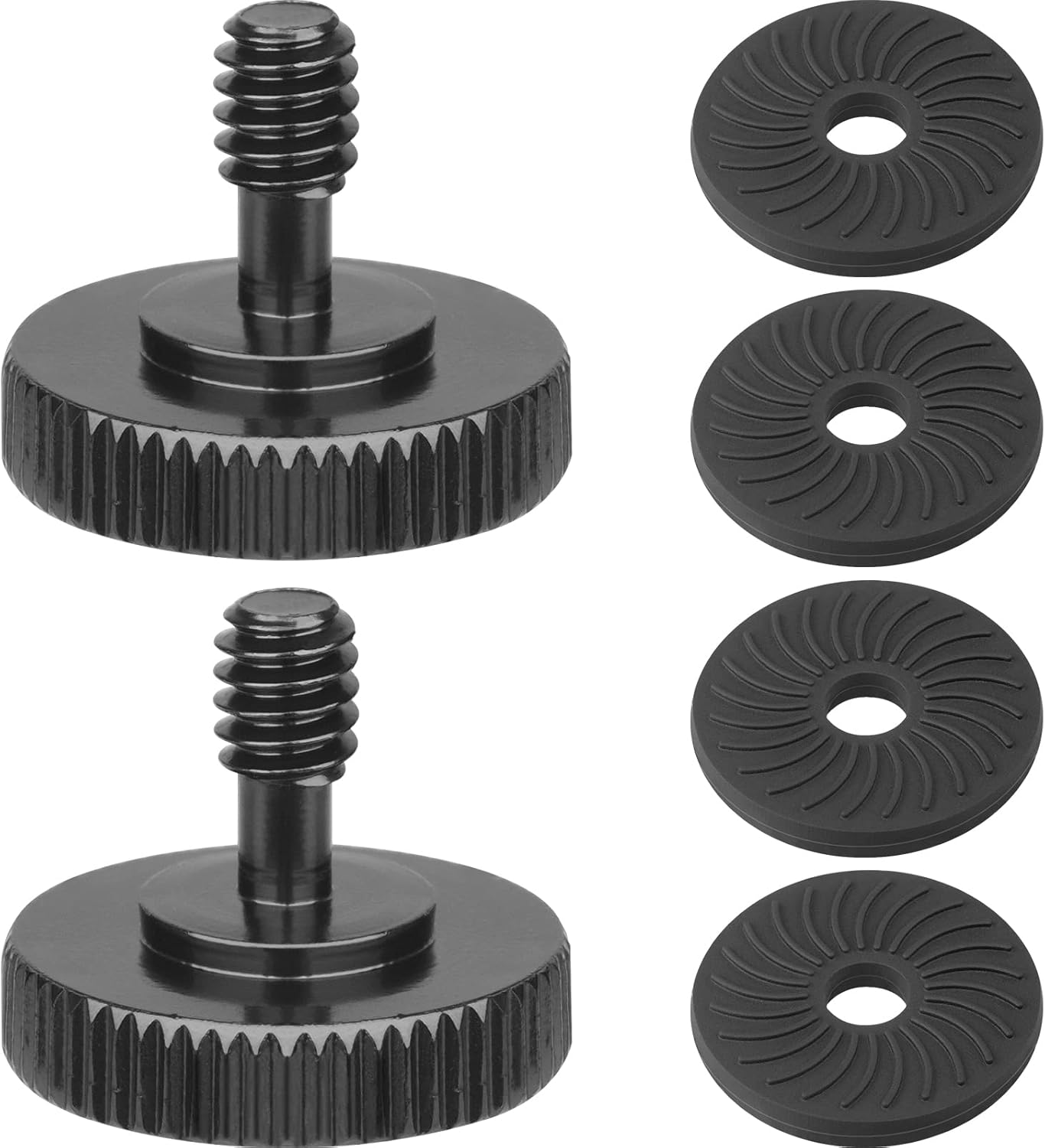 2 Packs Thumb Screw Camera Quick Release Adapter with 4 Packs Rubber Washers,1/4 Male to 1/4 Female Thread Thumbscrew L Bracket Mount Tripod Screw Rubber Pads for Camera Mounting Plate Flash Bracket 2 Packs Thumb Screw Camera Quick Release Adapter with 4 Packs Rubber Washers,1/4 Male to 1/4 Female Thread Thumbscrew L Bracket Mount Tripod Screw Rubber Pads for Camera Mounting Plate Flash Bracket