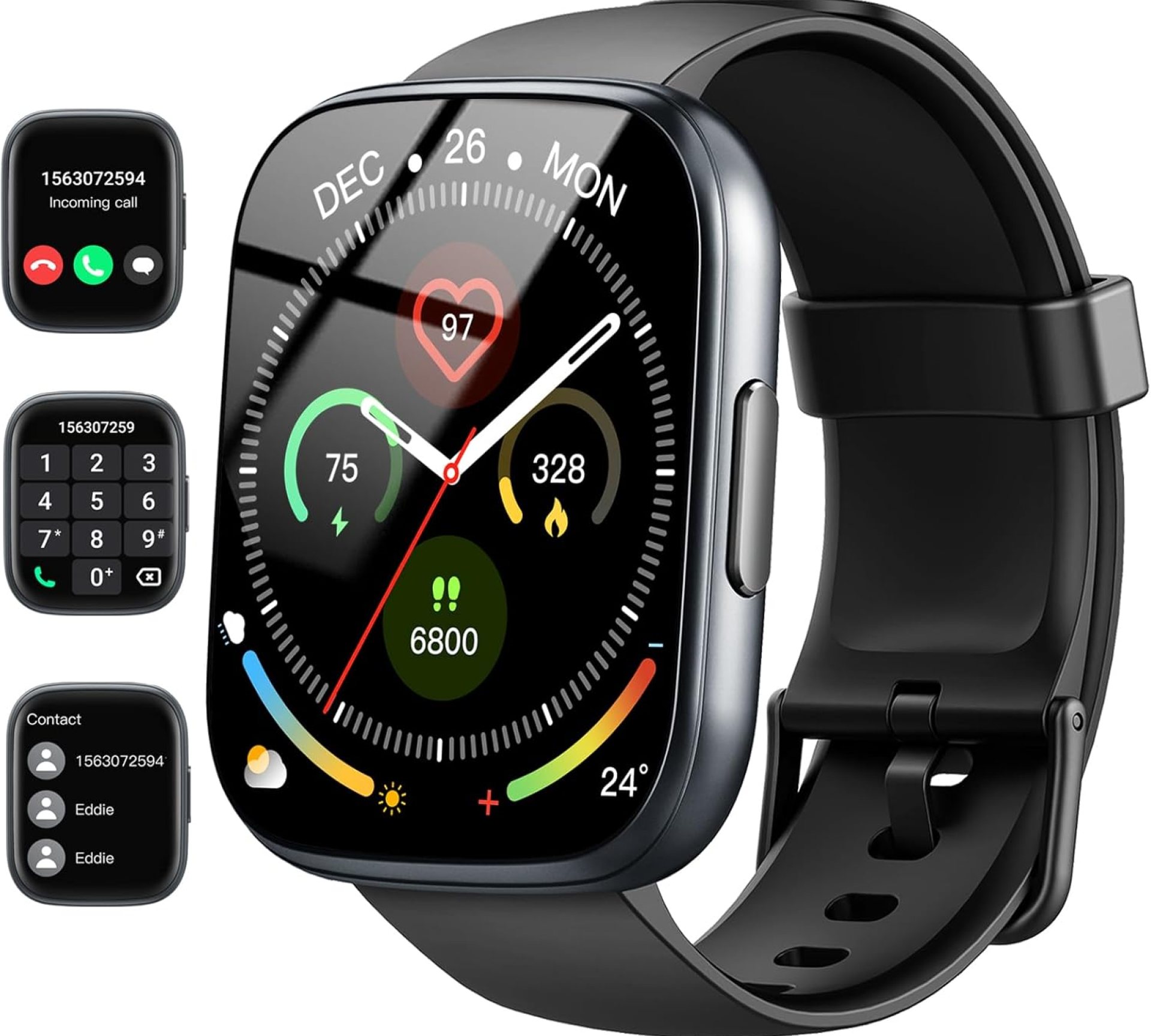 Smart Watch, 1.95″ Smartwatch for Men Women(Answer/Make Call), 2025 Fitness Watch with 110+ Sports Modes/Heart Rate/Pedometer/Sleep Monitor, IP68 Waterproof Fitness Activity Tracker for Android iOS Smart Watch, 1.95″ Smartwatch for Men Women(Answer/Make Call), 2025 Fitness Watch with 110+ Sports Modes/Heart Rate/Pedometer/Sleep Monitor, IP68 Waterproof Fitness Activity Tracker for Android iOS