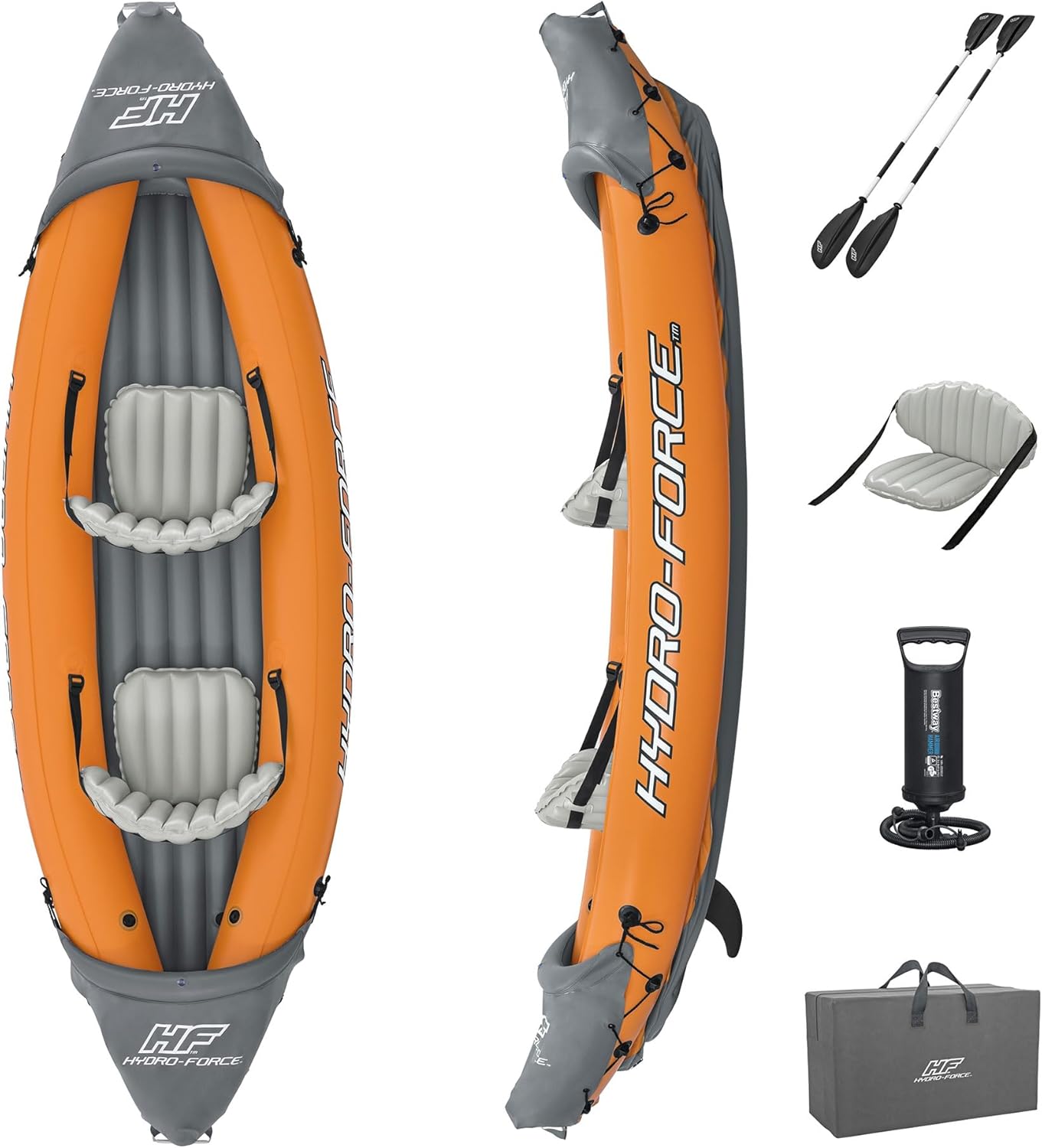 Bestway Hydro-Force Spacious 10 Foot x 6 Inch Rapid X2 Inflatable Kayak Water Activity Set with Oars, Inflata-Shield Technology, and Removable Fins Bestway Hydro-Force Spacious 10 Foot x 6 Inch Rapid X2 Inflatable Kayak Water Activity Set with Oars, Inflata-Shield Technology, and Removable Fins