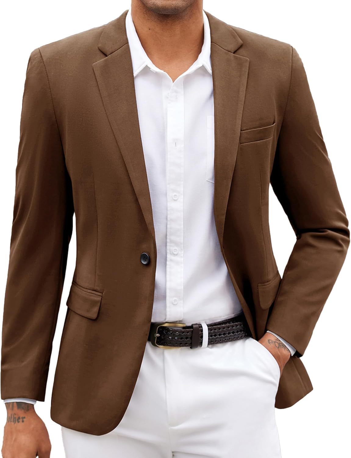 COOFANDY Mens Blazer Jacket One Button Casual Suit Jackets Stretch Knit Sport Coat COOFANDY Mens Blazer Jacket One Button Casual Suit Jackets Stretch Knit Sport Coat