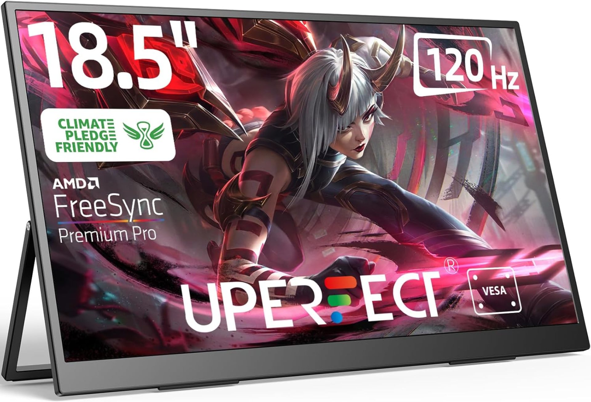 UPERFECT Portable Monitor 18.5 inch 120HZ 100% sRGB 1080P with VESA & Stand 180° Adjustable Ultra-Slim & Lightweight Frameless FHD FreeSync IPS HDR Gaming Display, Travel Second Monitor for Laptop UPERFECT Portable Monitor 18.5 inch 120HZ 100% sRGB 1080P with VESA & Stand 180° Adjustable Ultra-Slim & Lightweight Frameless FHD FreeSync IPS HDR Gaming Display, Travel Second Monitor for Laptop