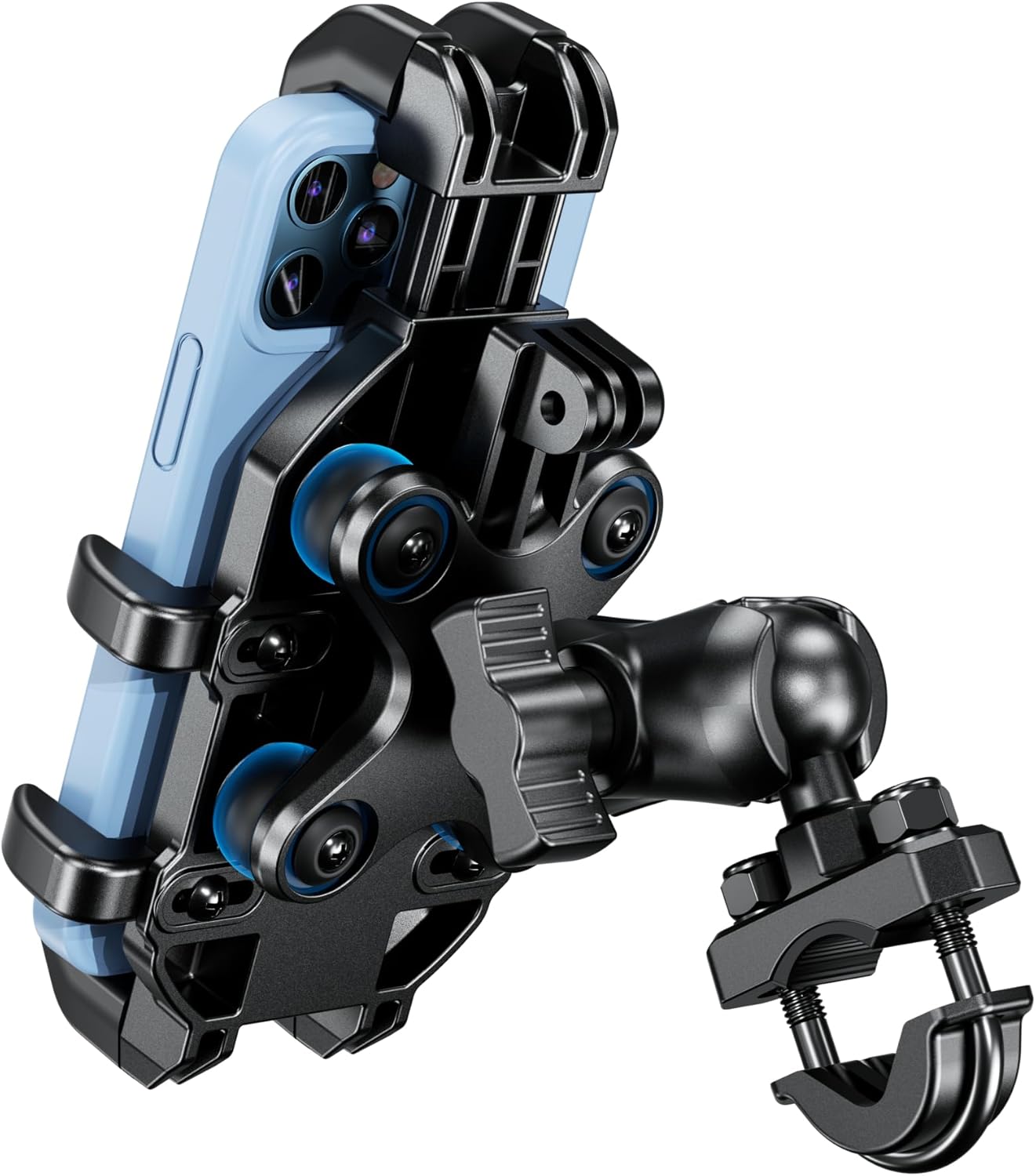 BRCOVAN Motorcycle Phone Holder with Vibration Dampener, Anti-Shake Motorcycle Phone Mount, Adjustable Handlebar Cellphone Cradle for Bike Bicycle Scooter ATV Fit 5.4”-7.2” Smartphone BRCOVAN Motorcycle Phone Holder with Vibration Dampener, Anti-Shake Motorcycle Phone Mount, Adjustable Handlebar Cellphone Cradle for Bike Bicycle Scooter ATV Fit 5.4”-7.2” Smartphone
